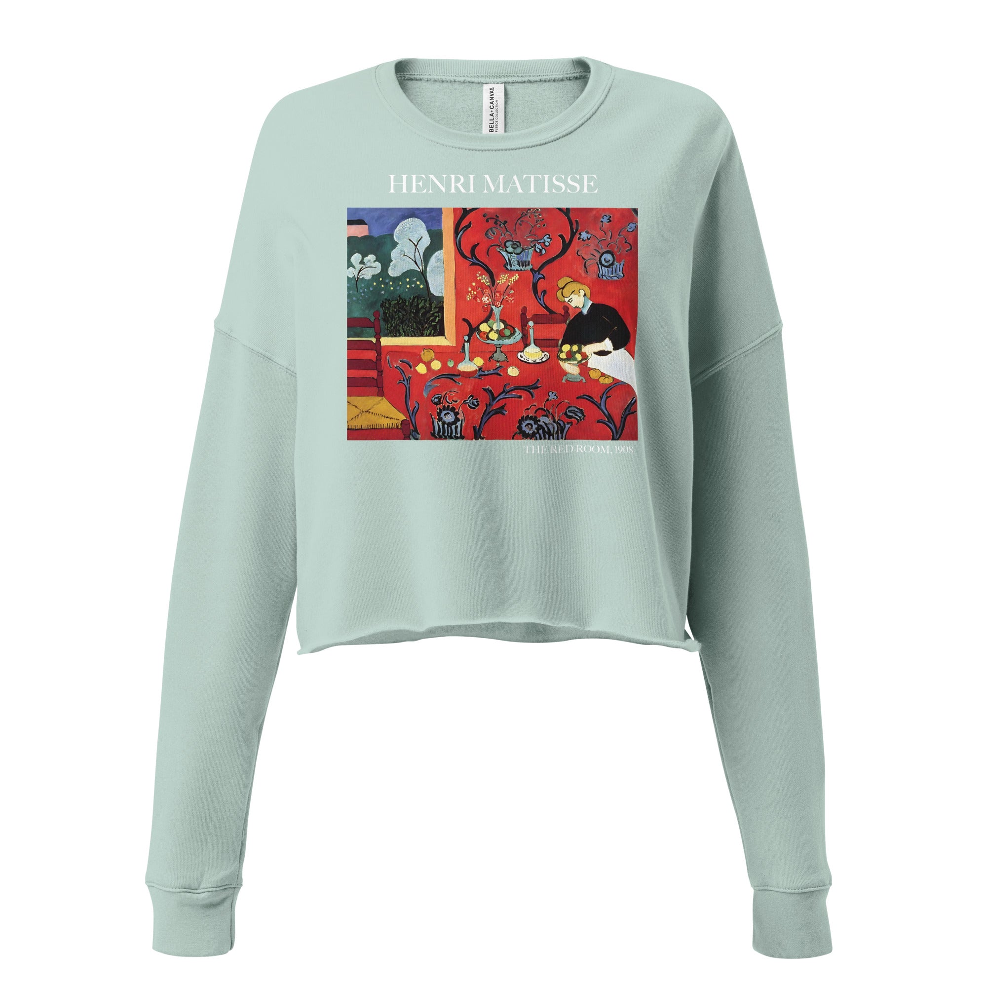 Henri Matisse 'The Red Room' Famous Painting Cropped Sweatshirt | Premium Art Cropped Sweatshirt