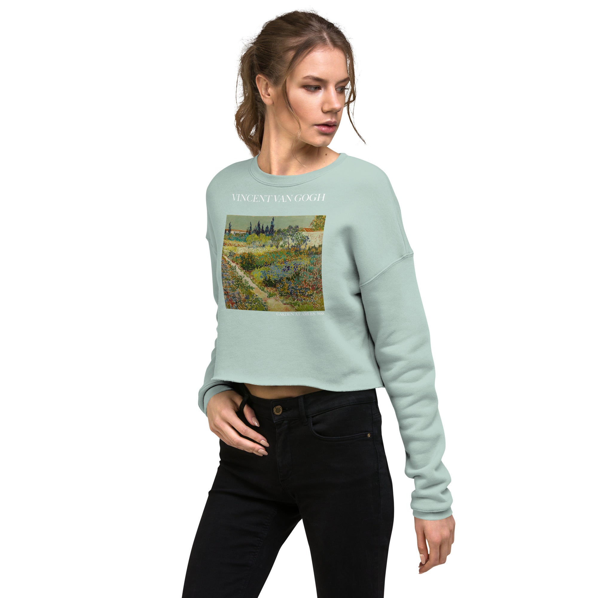 Kurzes Sweatshirt „Garten in Arles“ von Vincent van Gogh, berühmtes Gemälde | Kurzes Sweatshirt „Premium Art“