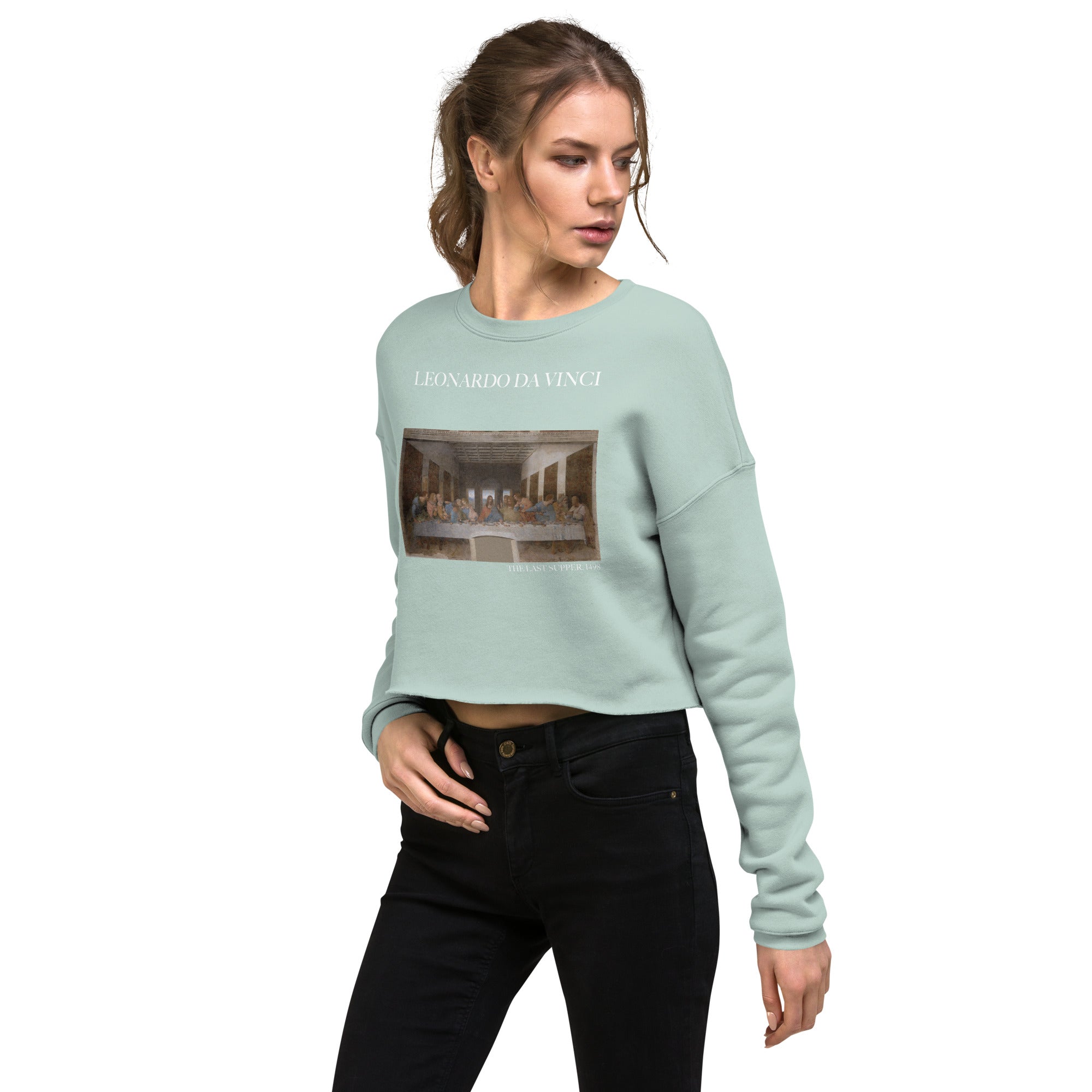 Leonardo da Vinci 'The Last Supper' Famous Painting Cropped Sweatshirt | Premium Art Cropped Sweatshirt