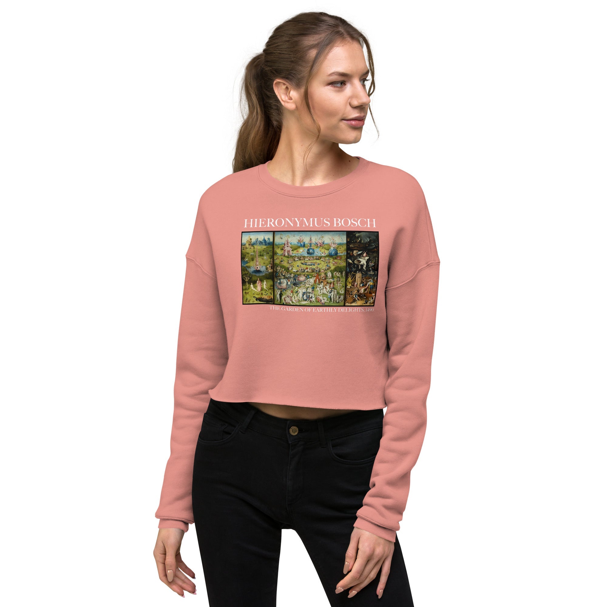 Hieronymus Bosch 'The Garden of Earthly Delights' Famous Painting Cropped Sweatshirt | Premium Art Cropped Sweatshirt