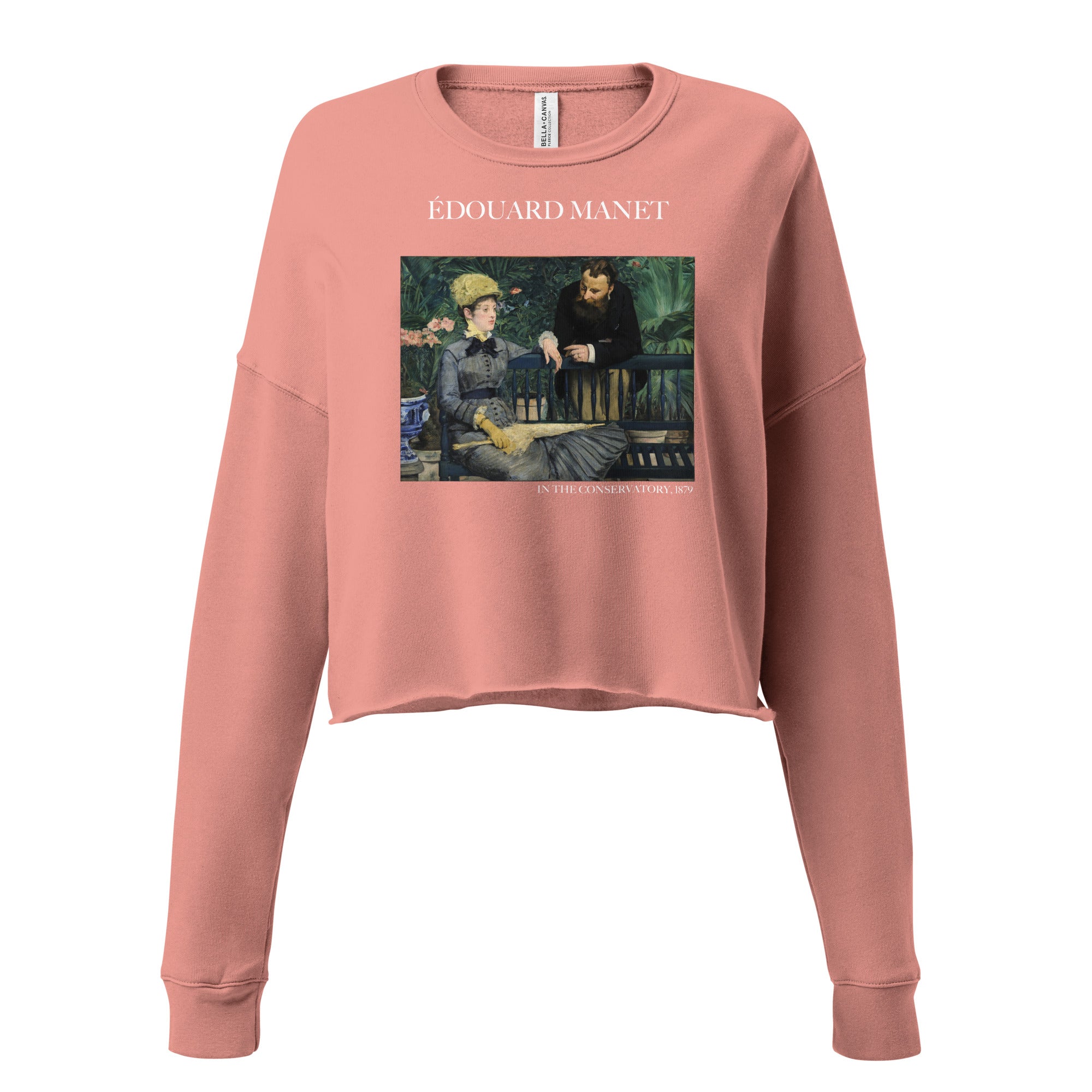 Édouard Manet 'In the Conservatory' Famous Painting Cropped Sweatshirt | Premium Art Cropped Sweatshirt