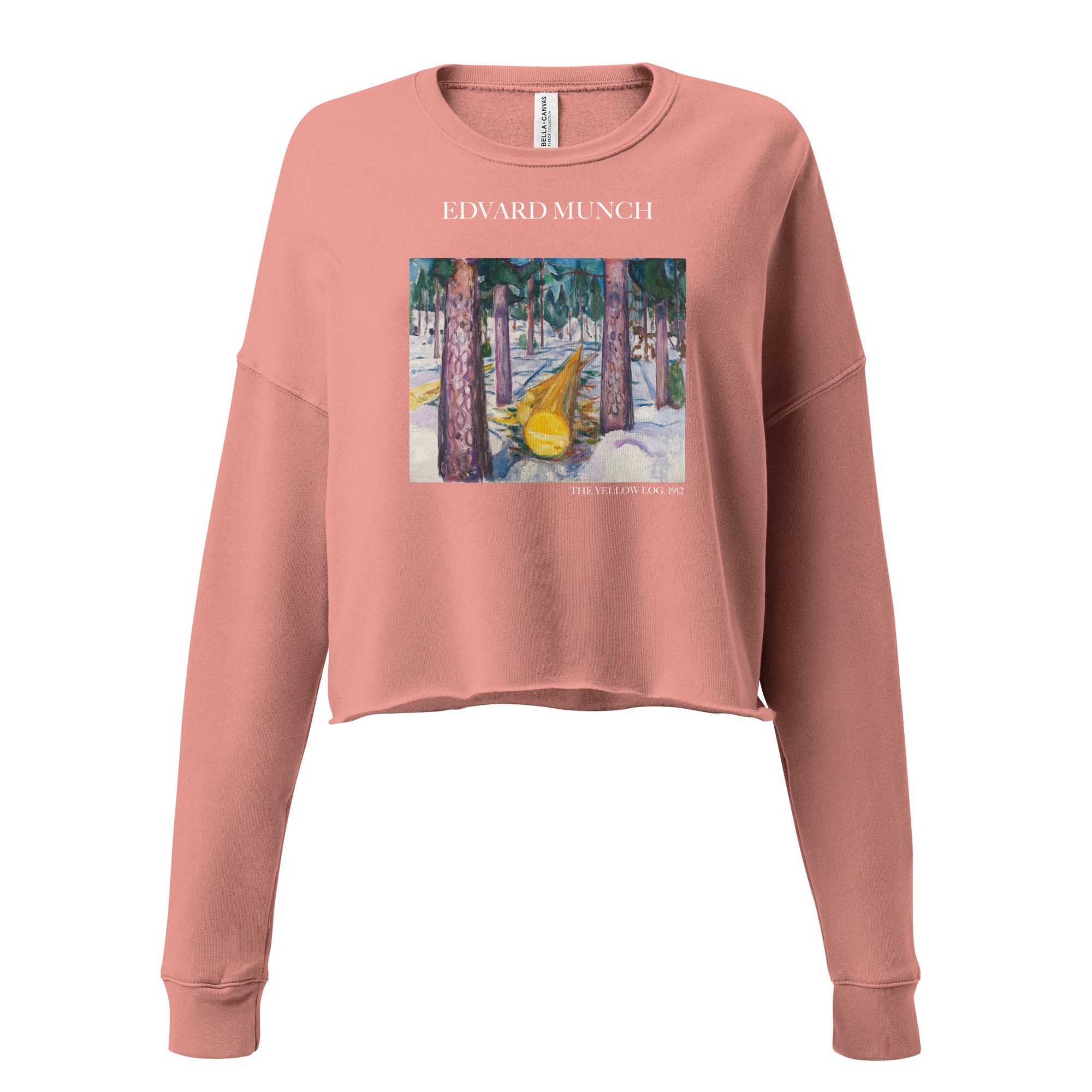 Kurzes Sweatshirt „Der gelbe Baumstamm“ von Edvard Munch, berühmtes Gemälde | Kurzes Sweatshirt „Premium Art“