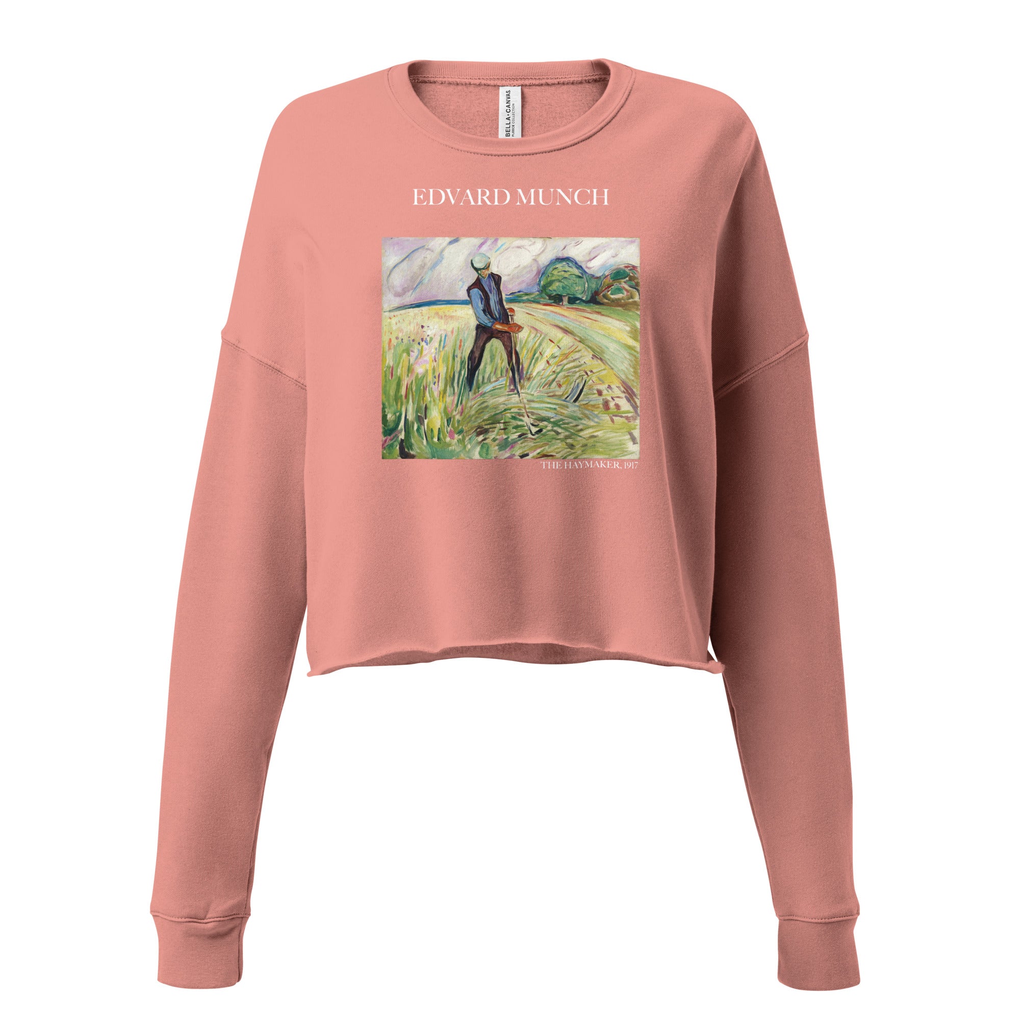 Edvard Munch 'The Haymaker' Famous Painting Cropped Sweatshirt | Premium Art Cropped Sweatshirt
