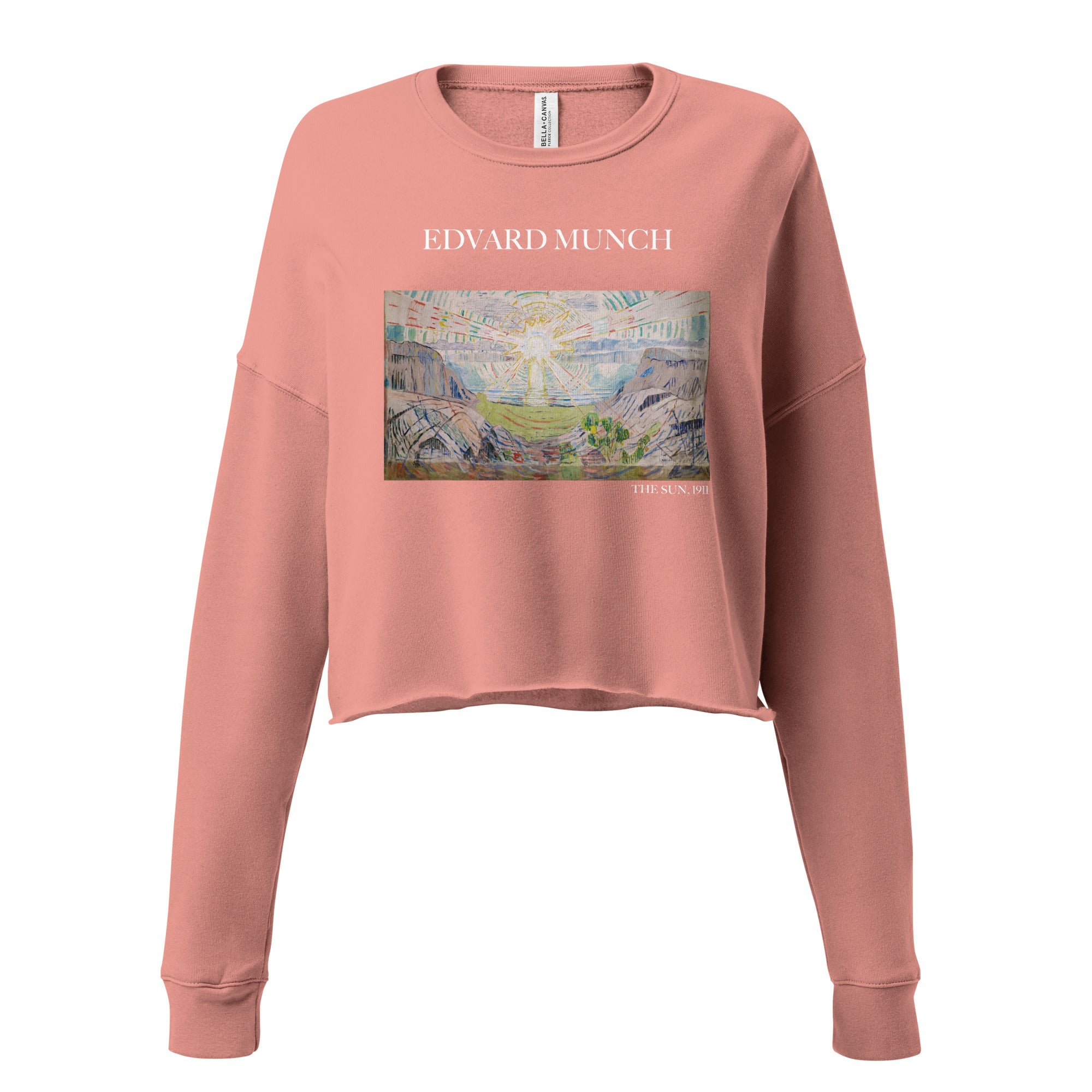 Kurzes Sweatshirt „Die Sonne“ von Edvard Munch, berühmtes Gemälde | Kurzes Sweatshirt „Premium Art“