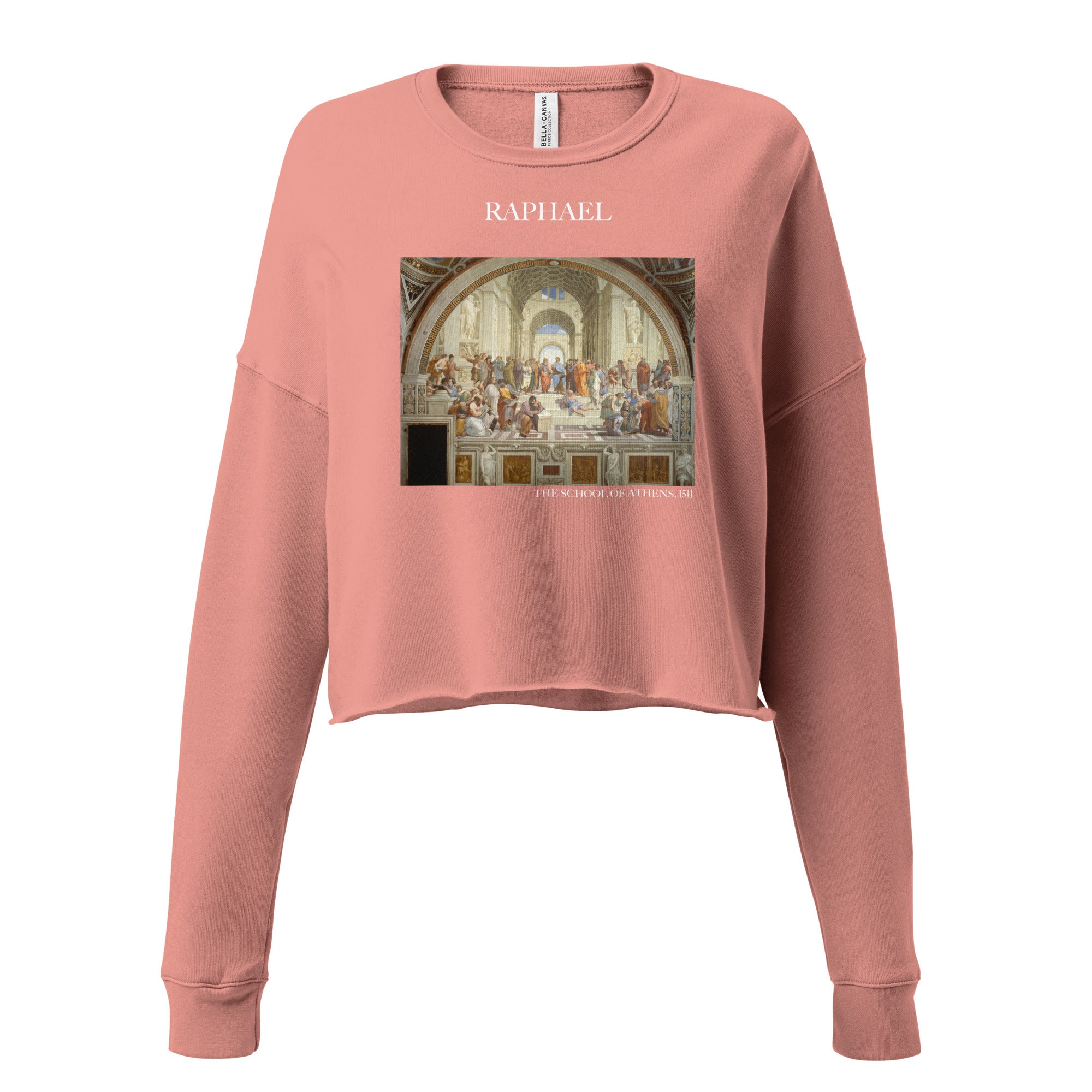 Raphael 'The School of Athens' Famous Painting Cropped Sweatshirt | Premium Art Cropped Sweatshirt