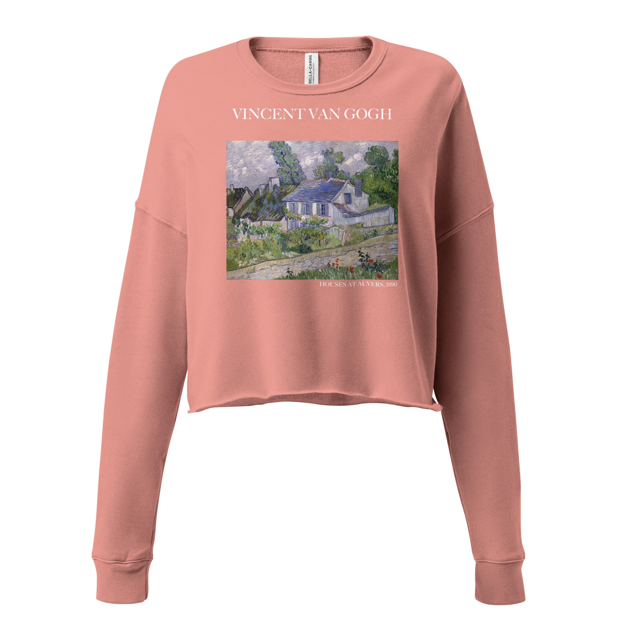 Kurzes Sweatshirt „Häuser bei Auvers“ von Vincent van Gogh, berühmtes Gemälde | Kurzes Sweatshirt „Premium Art“