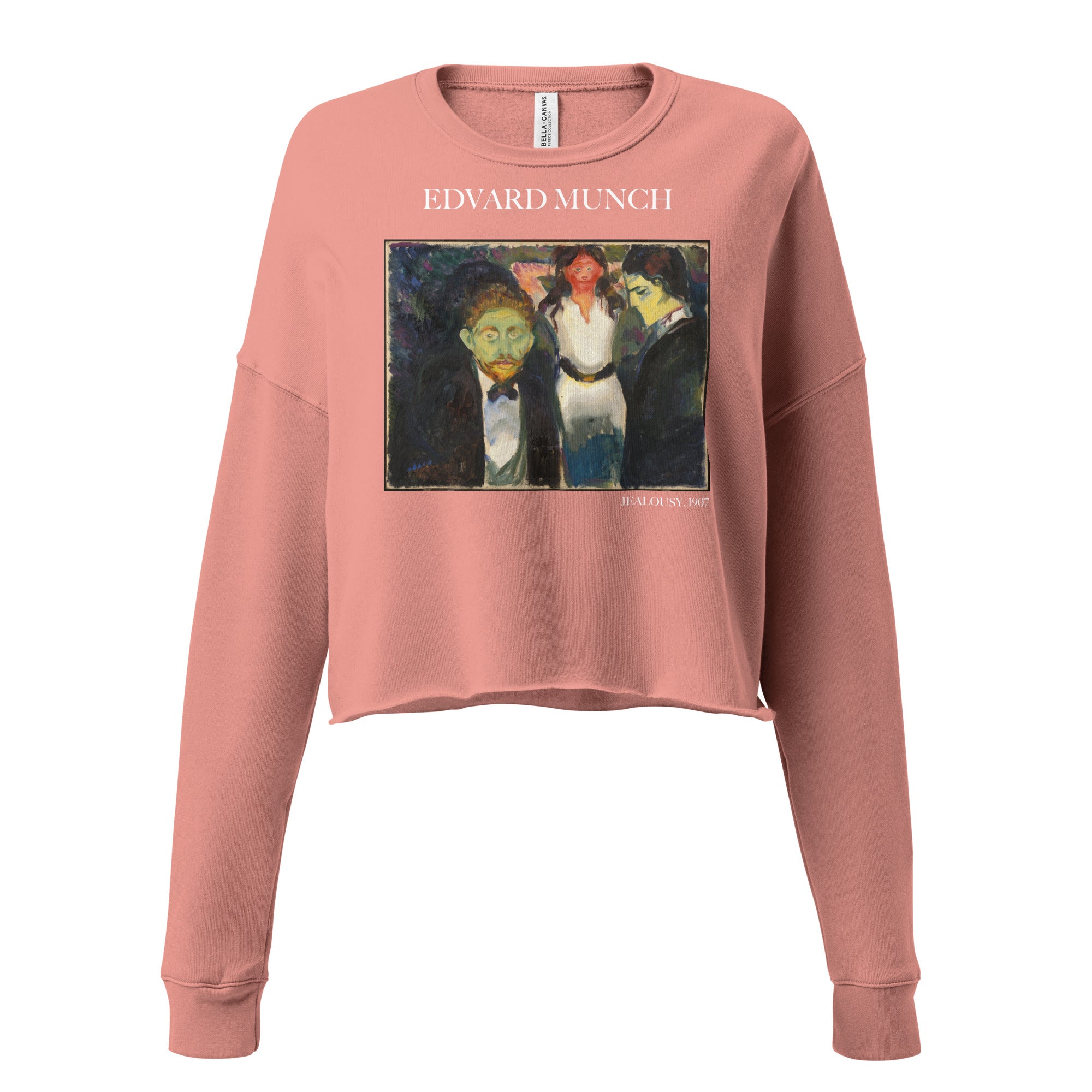 Kurzes Sweatshirt „Eifersucht“ von Edvard Munch, berühmtes Gemälde | Kurzes Sweatshirt „Premium Art“