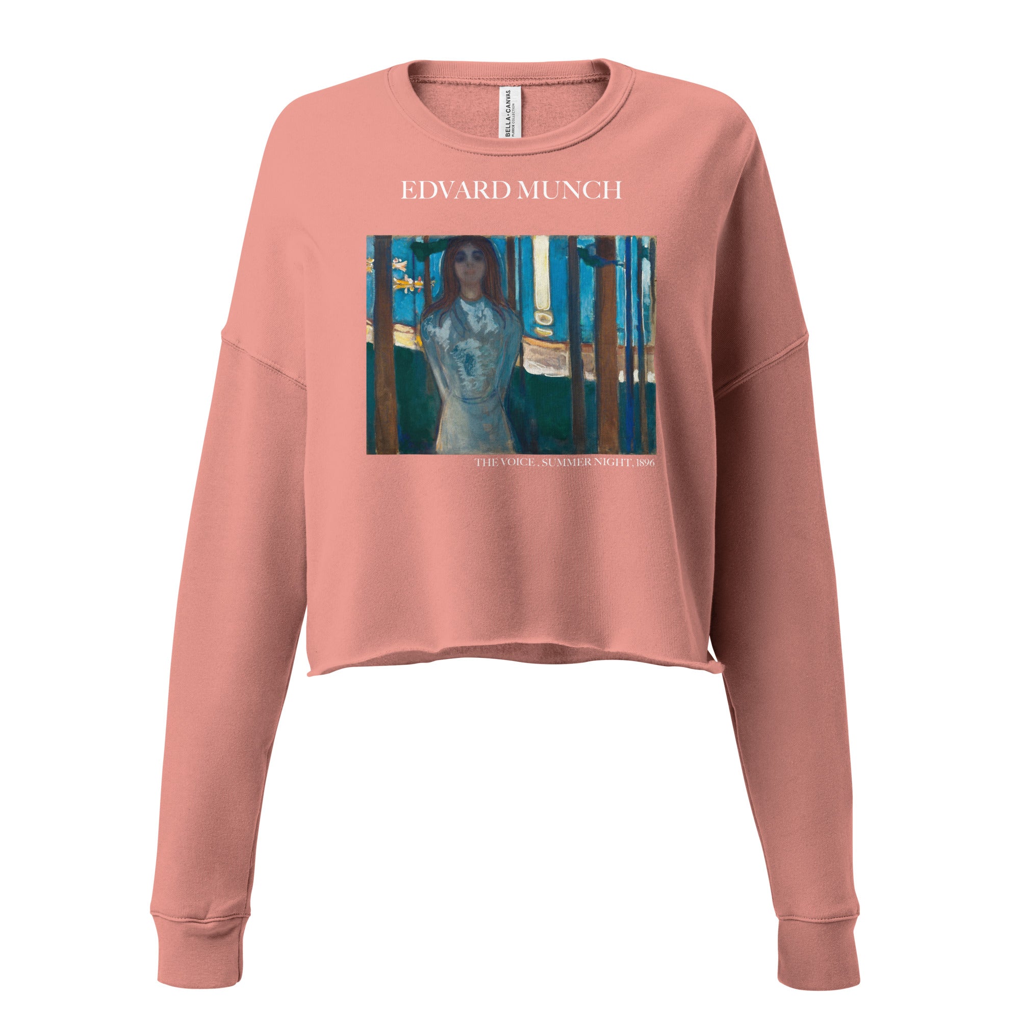 Kurzes Sweatshirt „Die Stimme, Sommernacht“ von Edvard Munch, berühmtes Gemälde | Kurzes Sweatshirt „Premium Art“