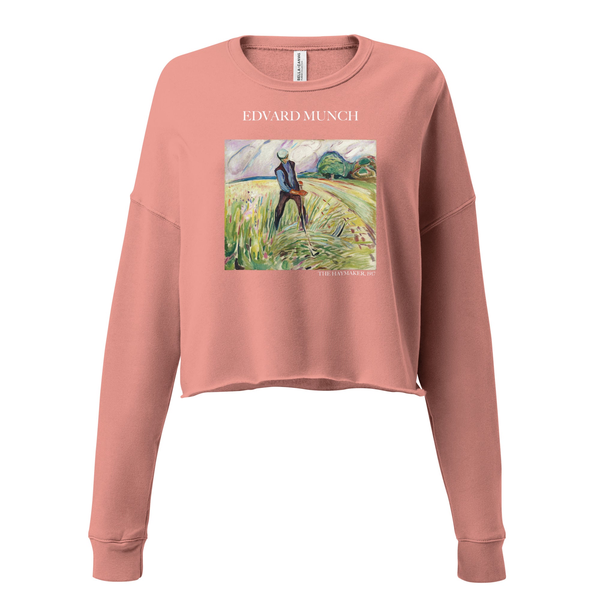 Kurzes Sweatshirt „Der Heumacher“ von Edvard Munch, berühmtes Gemälde | Kurzes Sweatshirt „Premium Art“