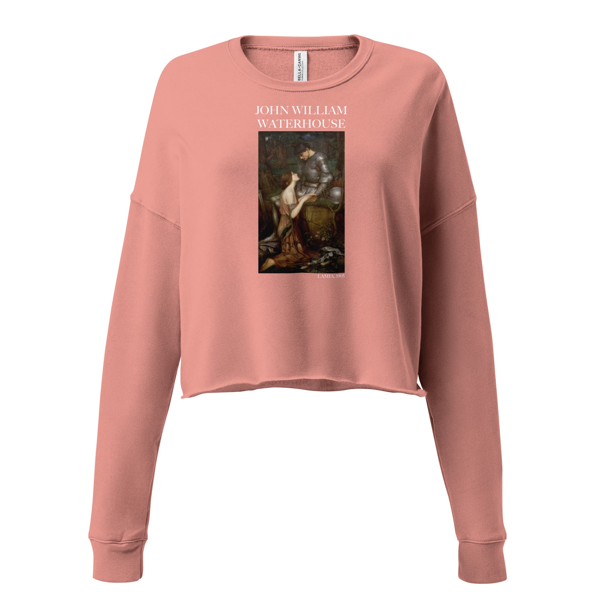 John William Waterhouse 'Lamia' Famous Painting Cropped Sweatshirt | Premium Art Cropped Sweatshirt