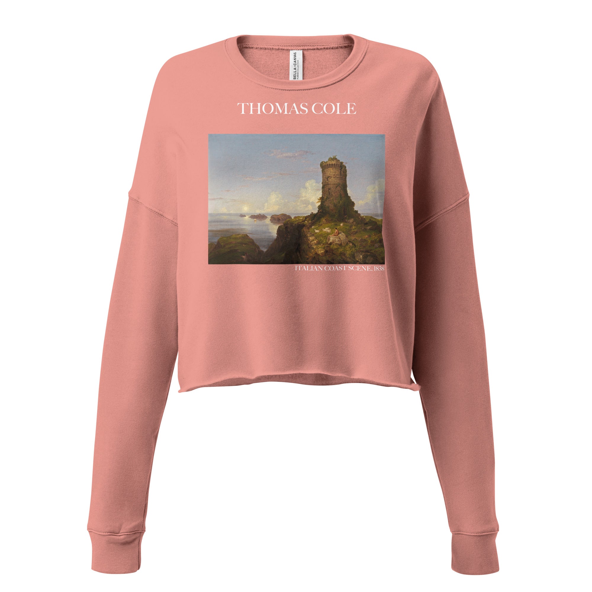 Thomas Cole 'Italian Coast Scene' Famous Painting Cropped Sweatshirt | Premium Art Cropped Sweatshirt