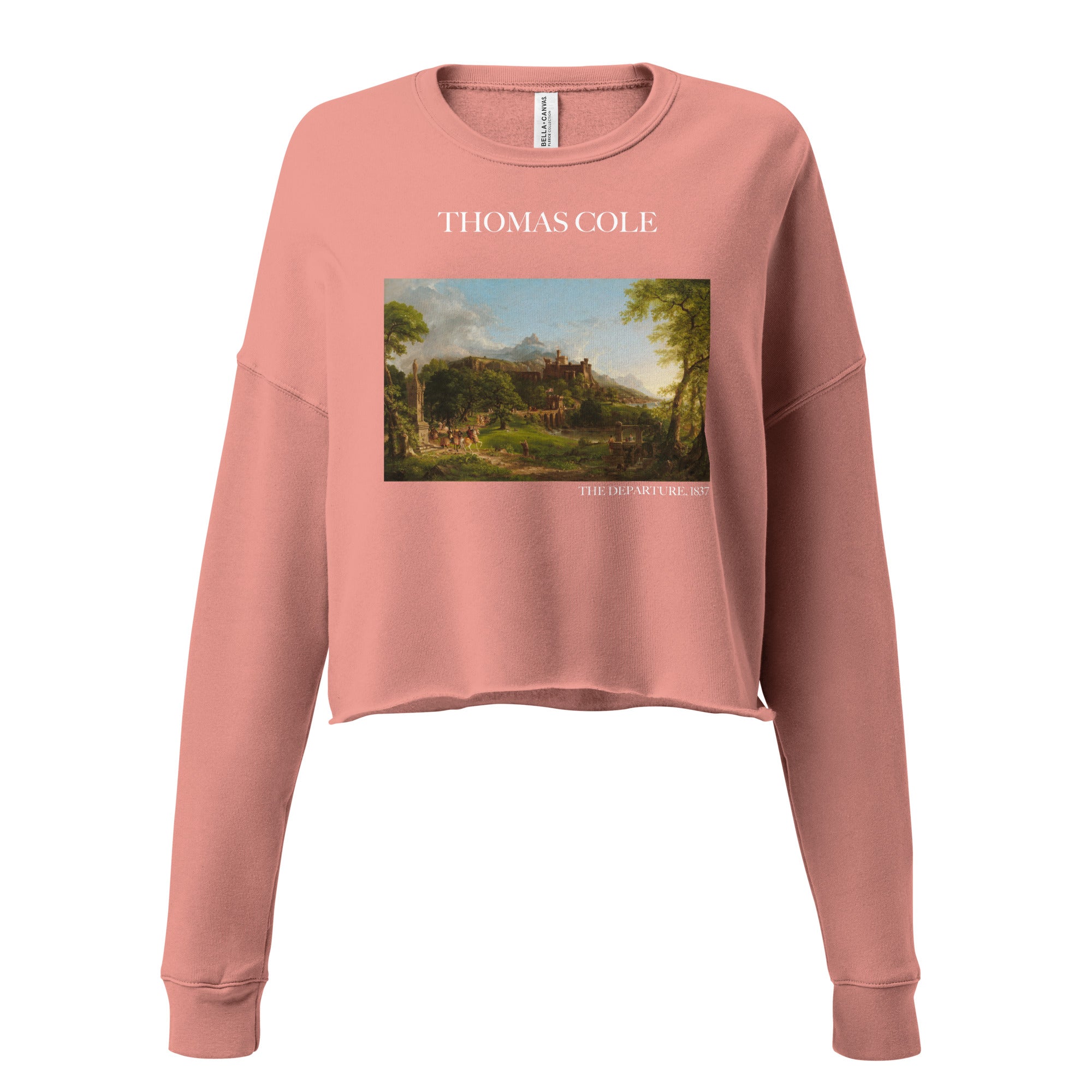 Thomas Cole 'The Departure' Famous Painting Cropped Sweatshirt | Premium Art Cropped Sweatshirt