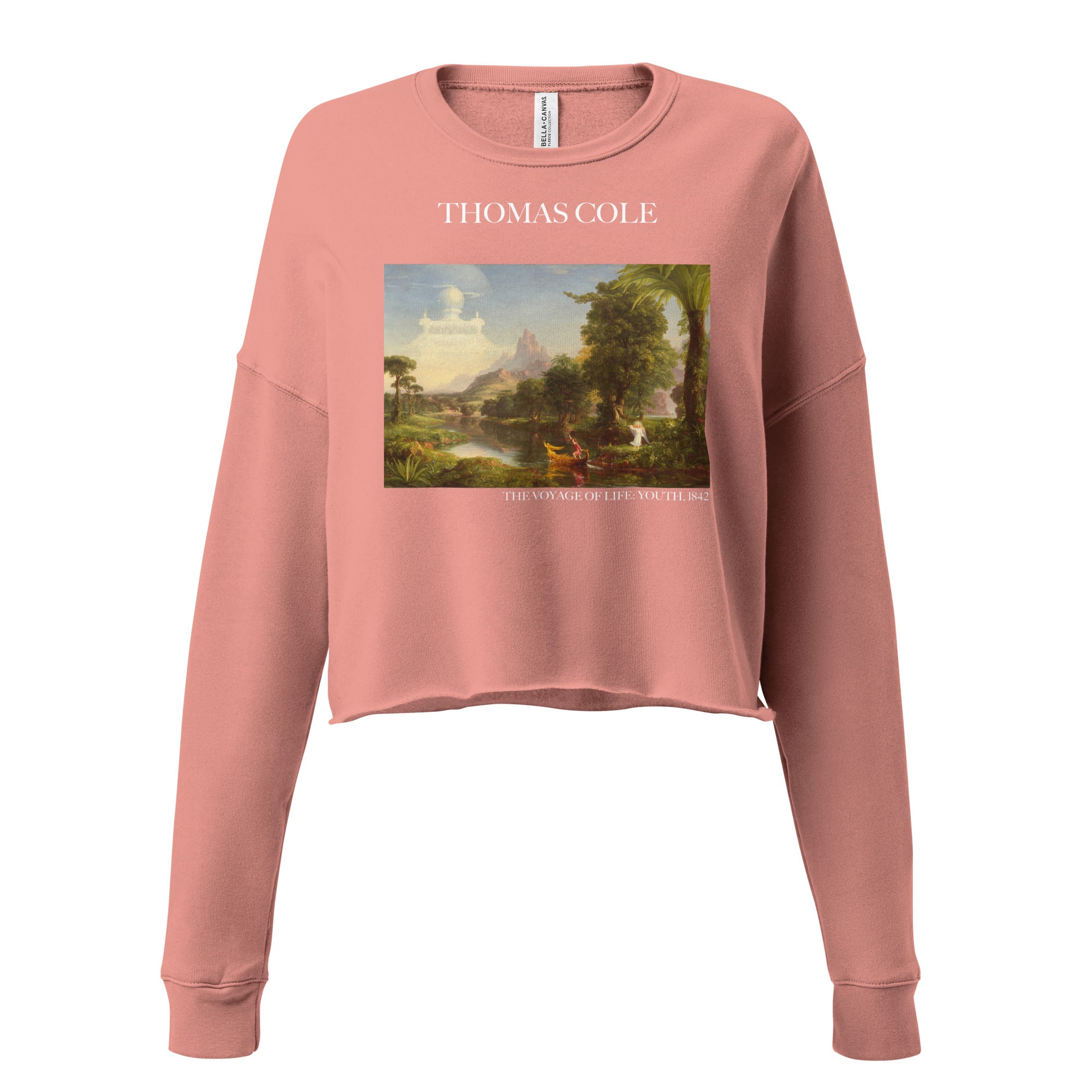 Thomas Cole 'The Voyage of Life: Youth' Famous Painting Cropped Sweatshirt | Premium Art Cropped Sweatshirt