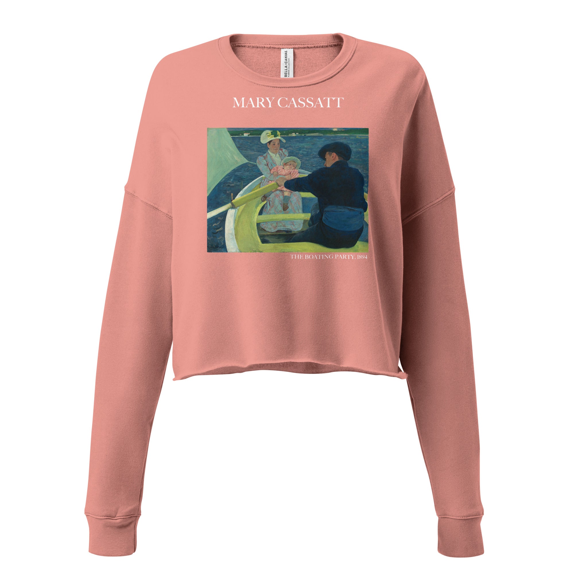 Mary Cassatt 'The Boating Party' Famous Painting Cropped Sweatshirt | Premium Art Cropped Sweatshirt