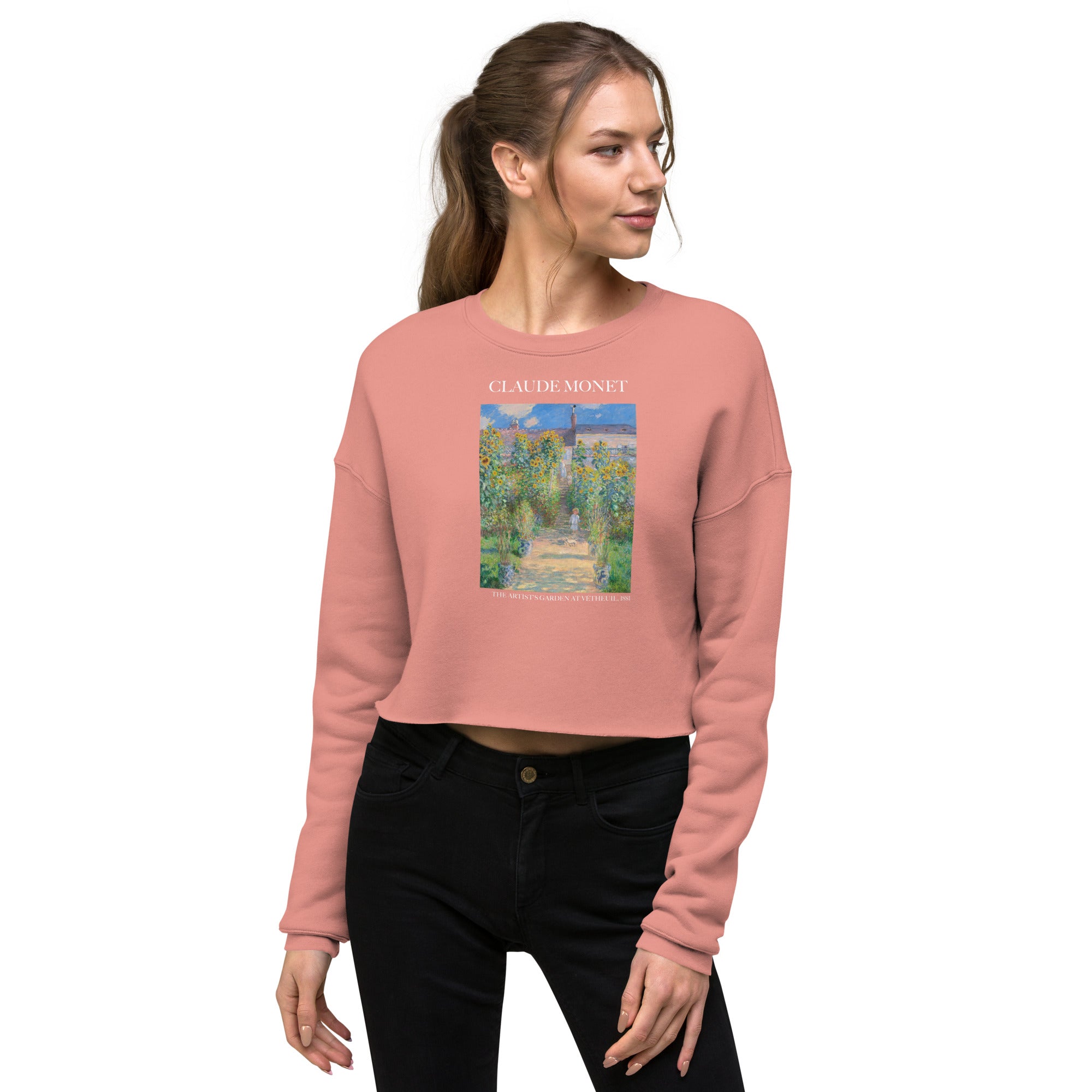 Claude Monet 'Der Garten des Künstlers in Vétheuil' Berühmtes Gemälde Kurzes Sweatshirt | Premium Art Kurzes Sweatshirt