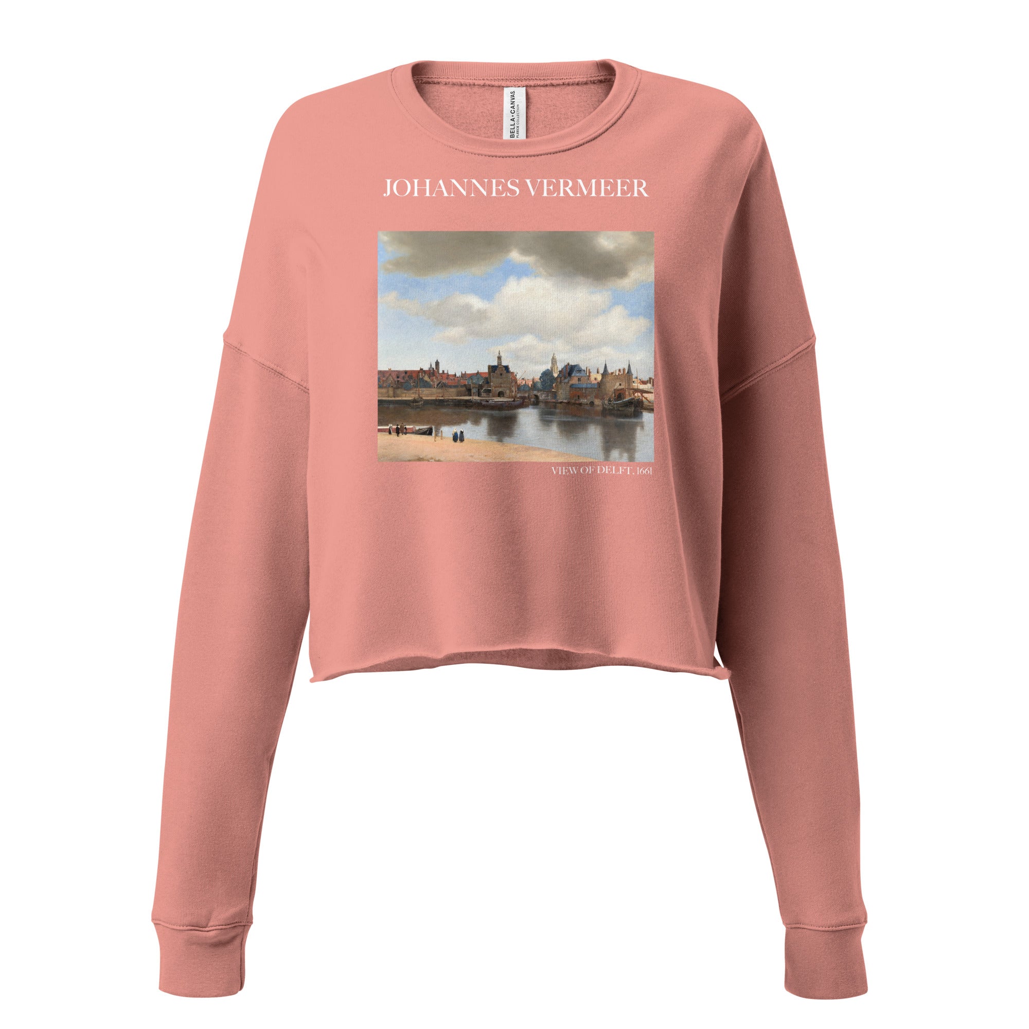 Johannes Vermeer 'View of Delft' Famous Painting Cropped Sweatshirt | Premium Art Cropped Sweatshirt