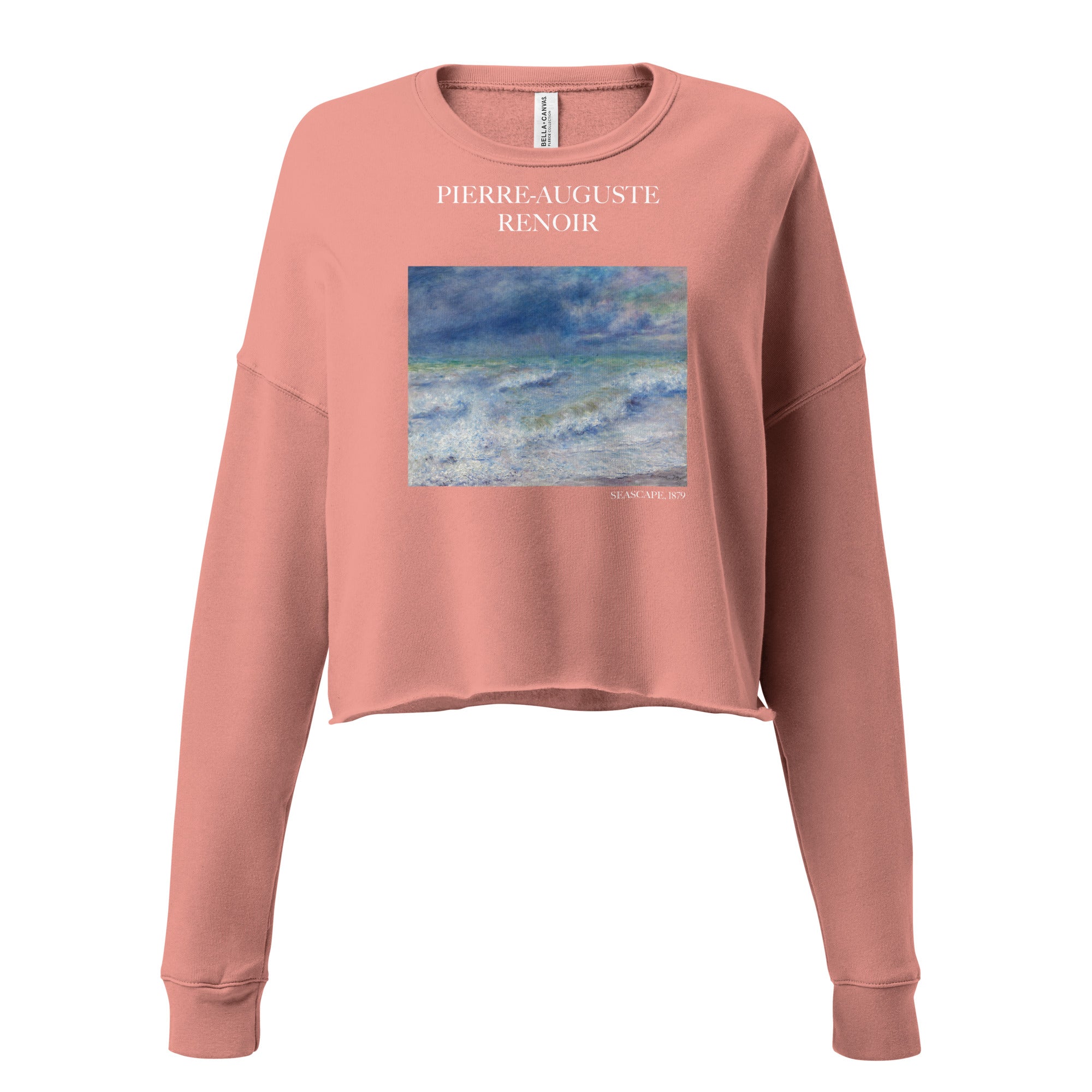 Pierre-Auguste Renoir 'Seascape' Famous Painting Cropped Sweatshirt | Premium Art Cropped Sweatshirt