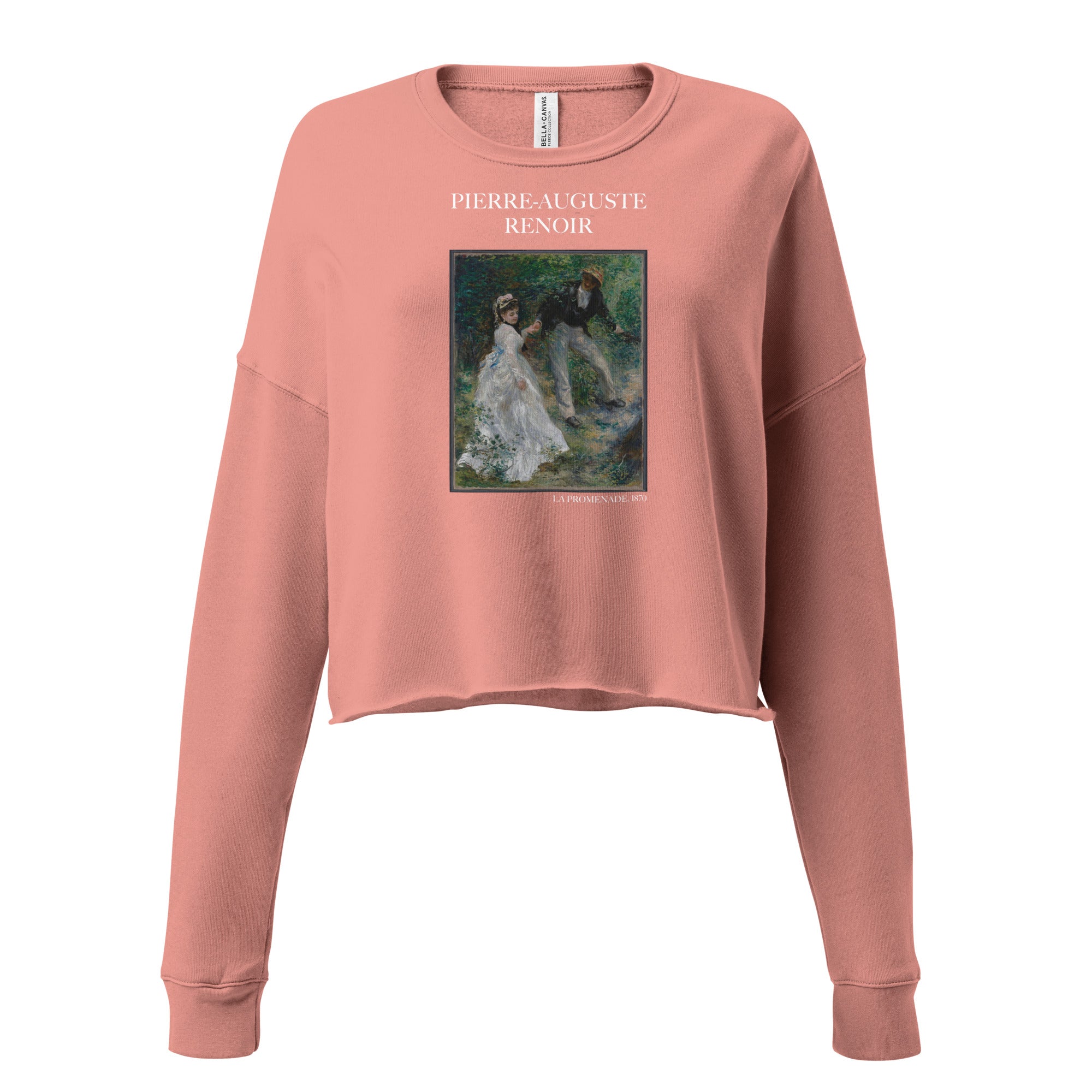 Pierre-Auguste Renoir 'La Promenade' Famous Painting Cropped Sweatshirt | Premium Art Cropped Sweatshirt