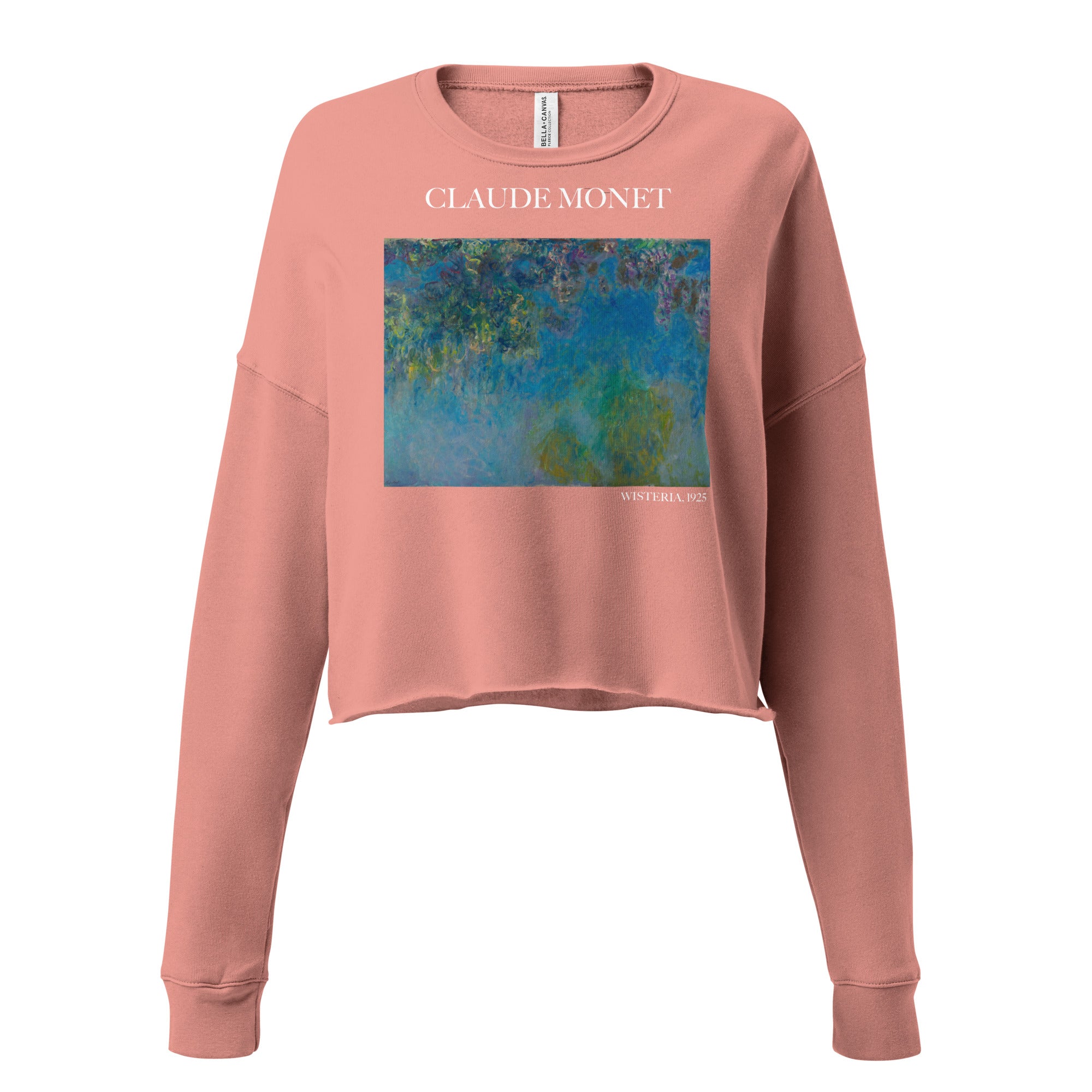 Claude Monet 'Wisteria' Famous Painting Cropped Sweatshirt | Premium Art Cropped Sweatshirt