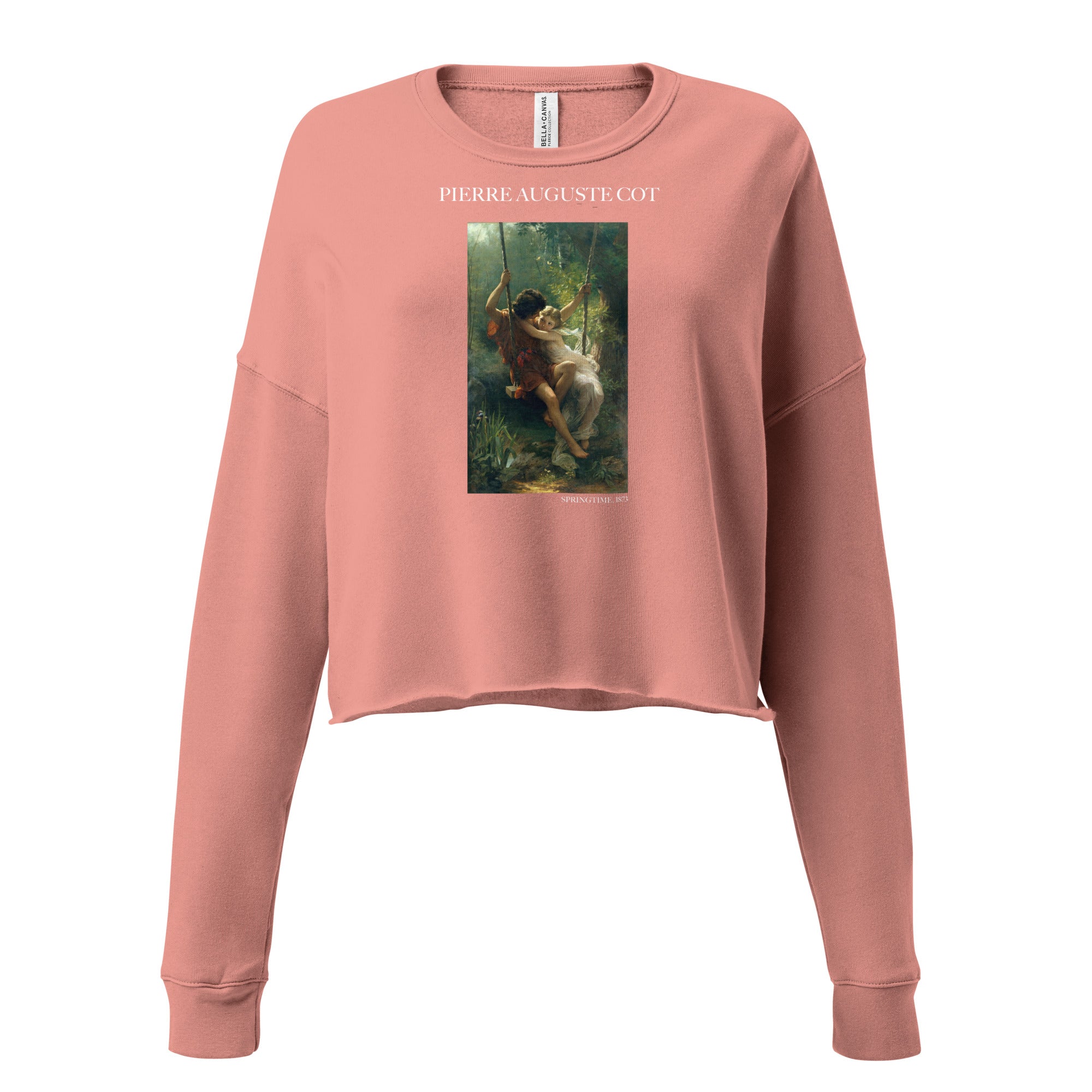 Pierre Auguste Cot 'Springtime' Famous Painting Cropped Sweatshirt | Premium Art Cropped Sweatshirt