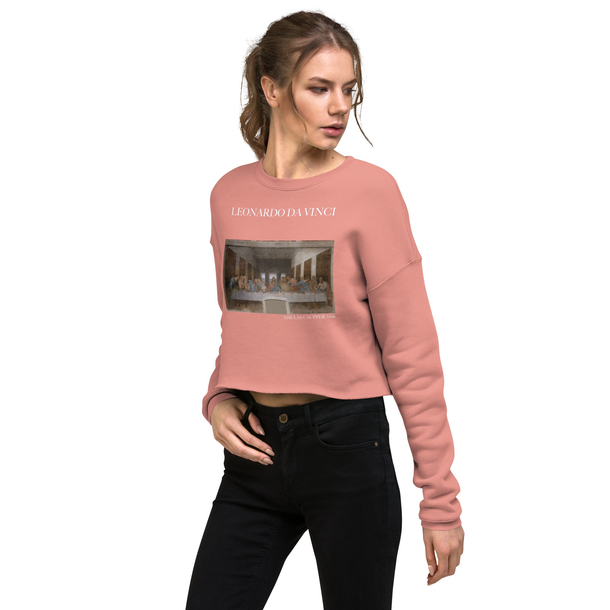 Leonardo da Vinci 'The Last Supper' Famous Painting Cropped Sweatshirt | Premium Art Cropped Sweatshirt