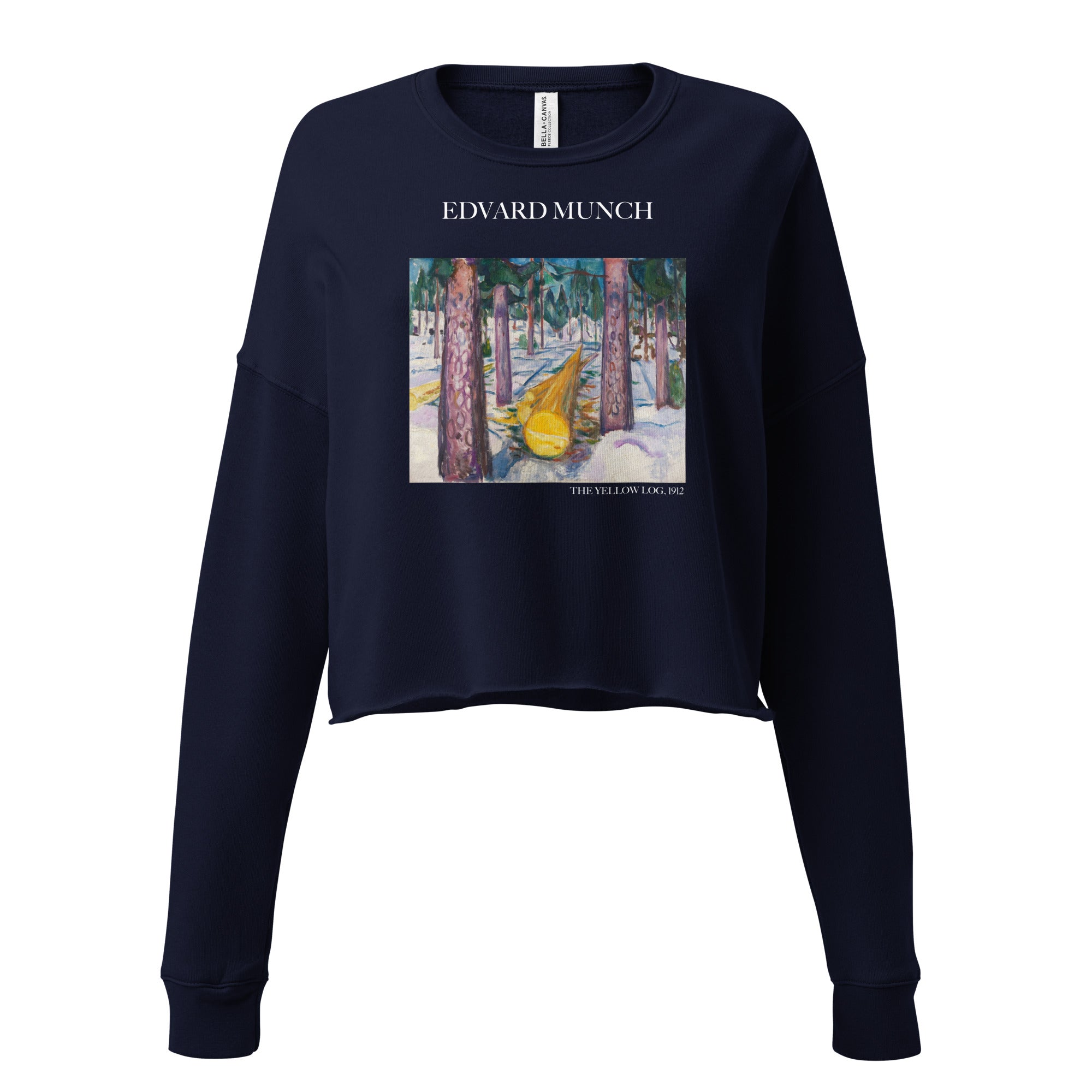 Kurzes Sweatshirt „Der gelbe Baumstamm“ von Edvard Munch, berühmtes Gemälde | Kurzes Sweatshirt „Premium Art“