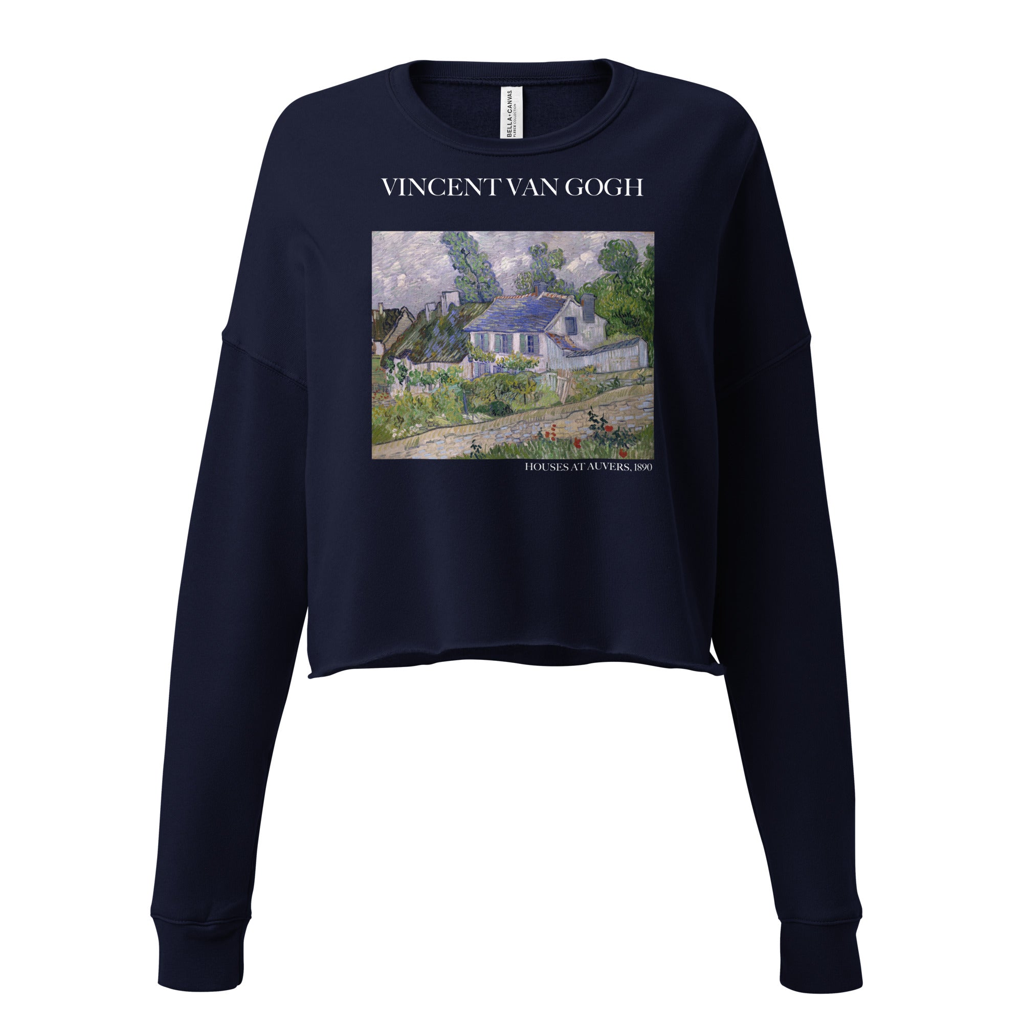 Vincent van Gogh 'Houses at Auvers' Famous Painting Cropped Sweatshirt | Premium Art Cropped Sweatshirt