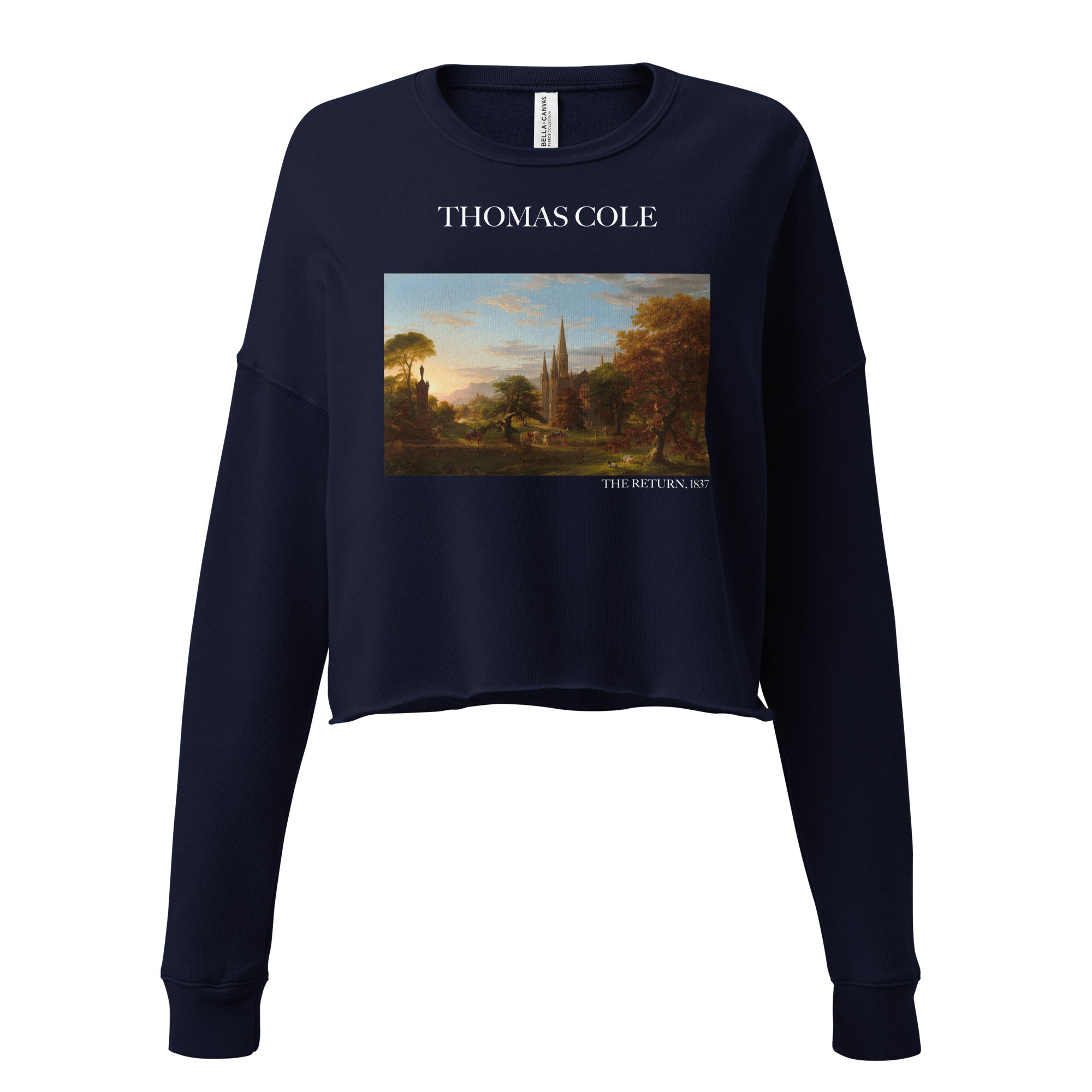 Thomas Cole 'The Return' Famous Painting Cropped Sweatshirt | Premium Art Cropped Sweatshirt