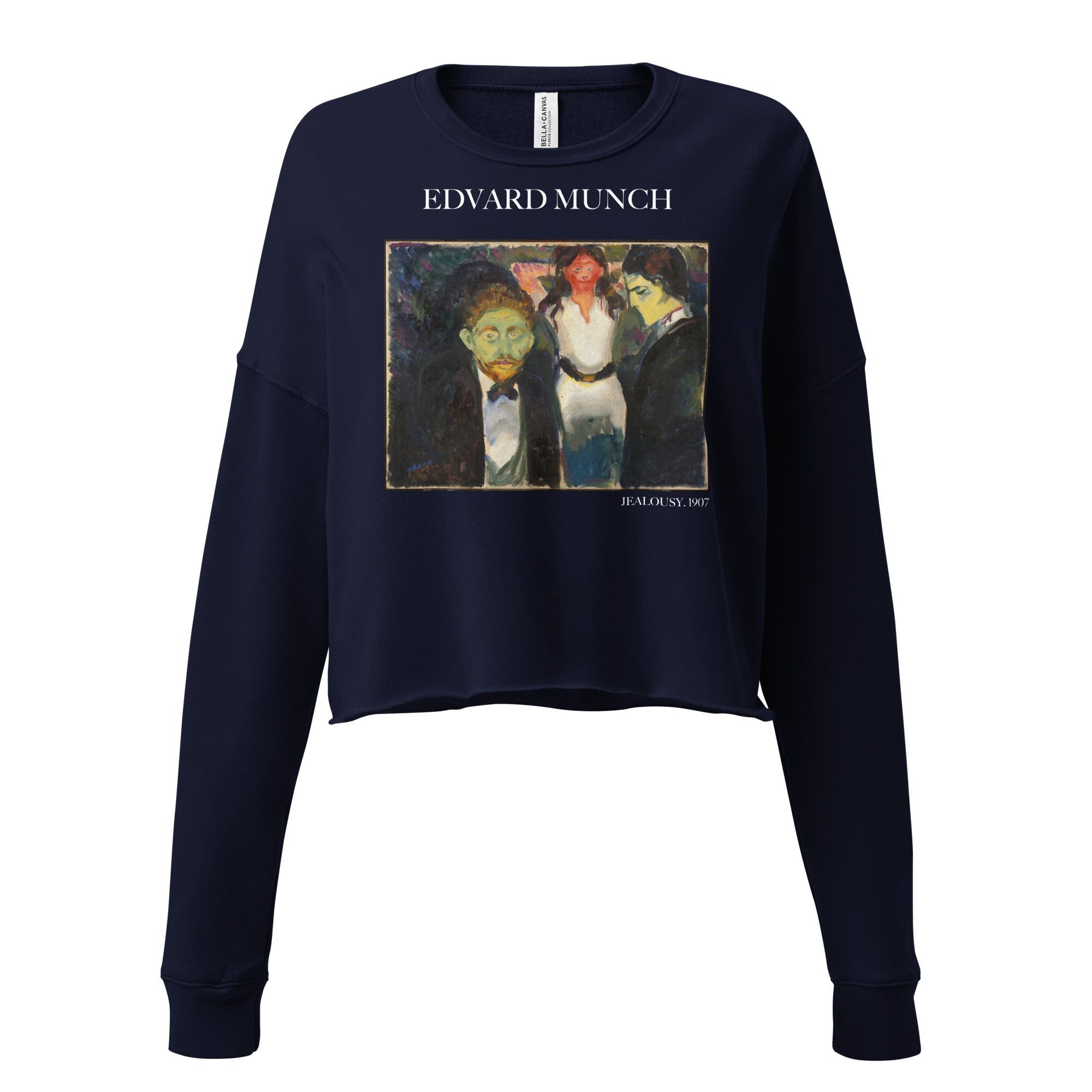 Kurzes Sweatshirt „Eifersucht“ von Edvard Munch, berühmtes Gemälde | Kurzes Sweatshirt „Premium Art“