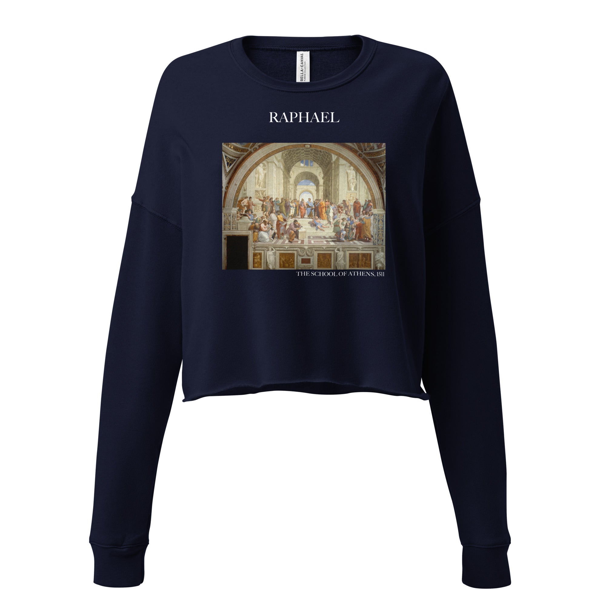 Raphael 'The School of Athens' Famous Painting Cropped Sweatshirt | Premium Art Cropped Sweatshirt