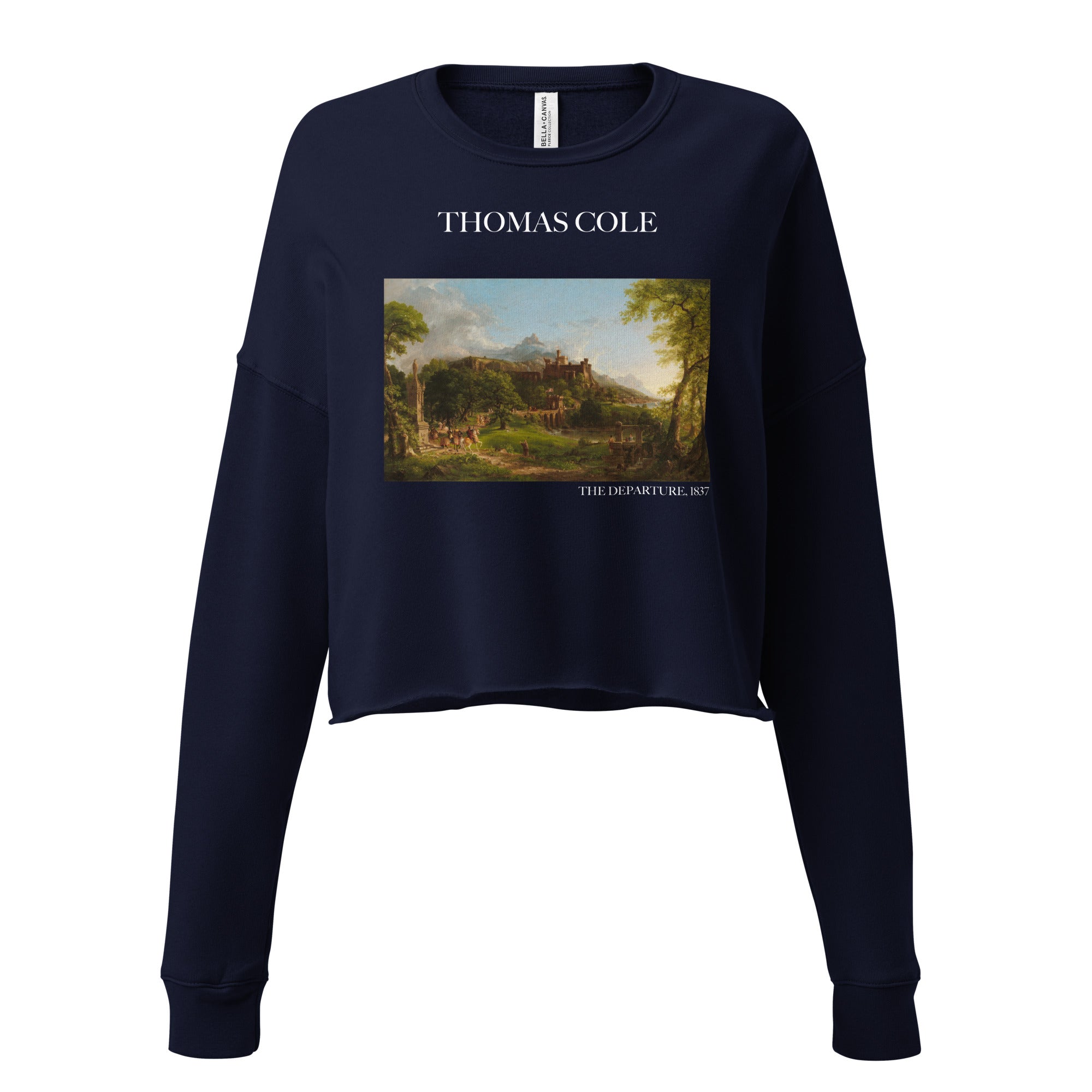 Thomas Cole 'The Departure' Famous Painting Cropped Sweatshirt | Premium Art Cropped Sweatshirt