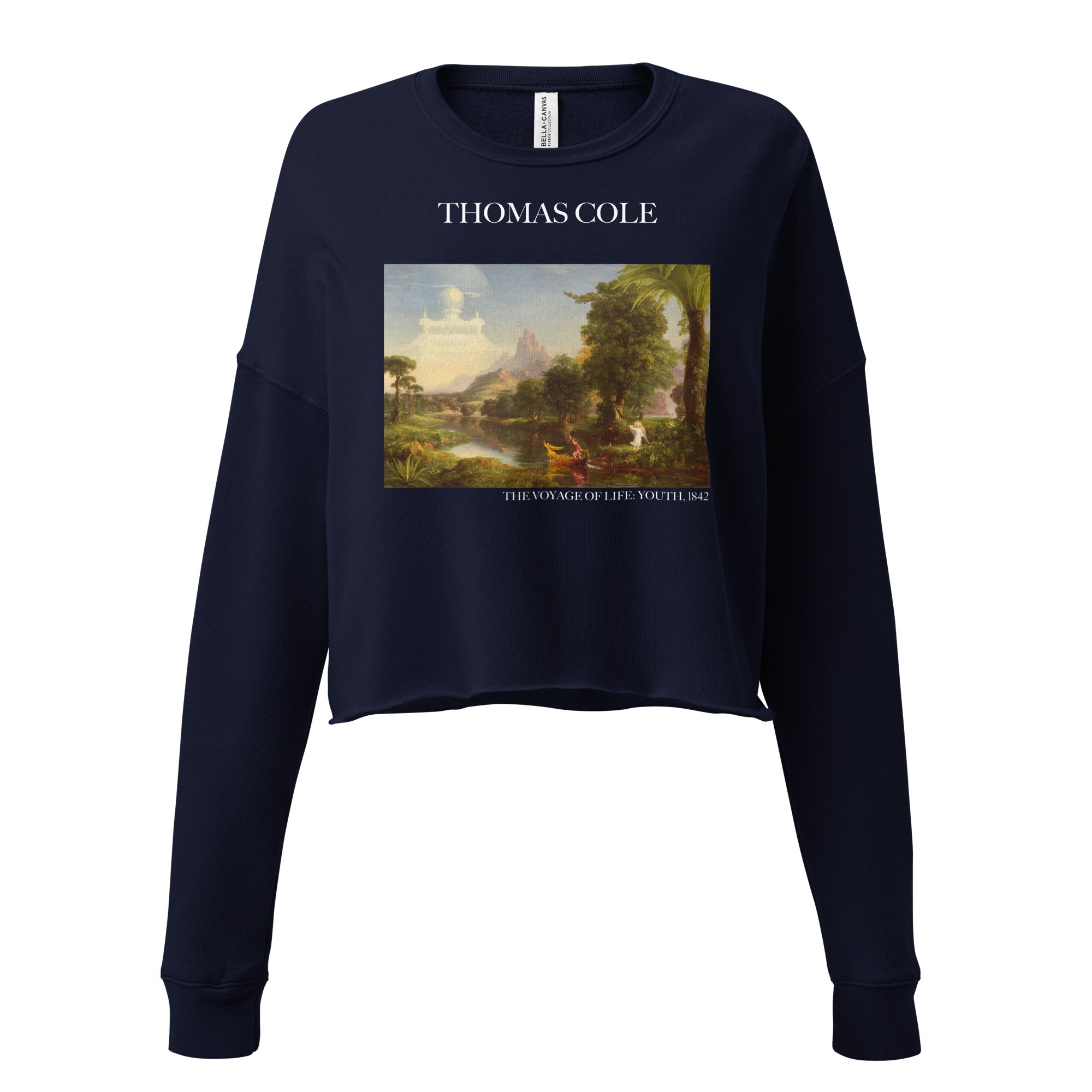 Thomas Cole 'The Voyage of Life: Youth' Famous Painting Cropped Sweatshirt | Premium Art Cropped Sweatshirt