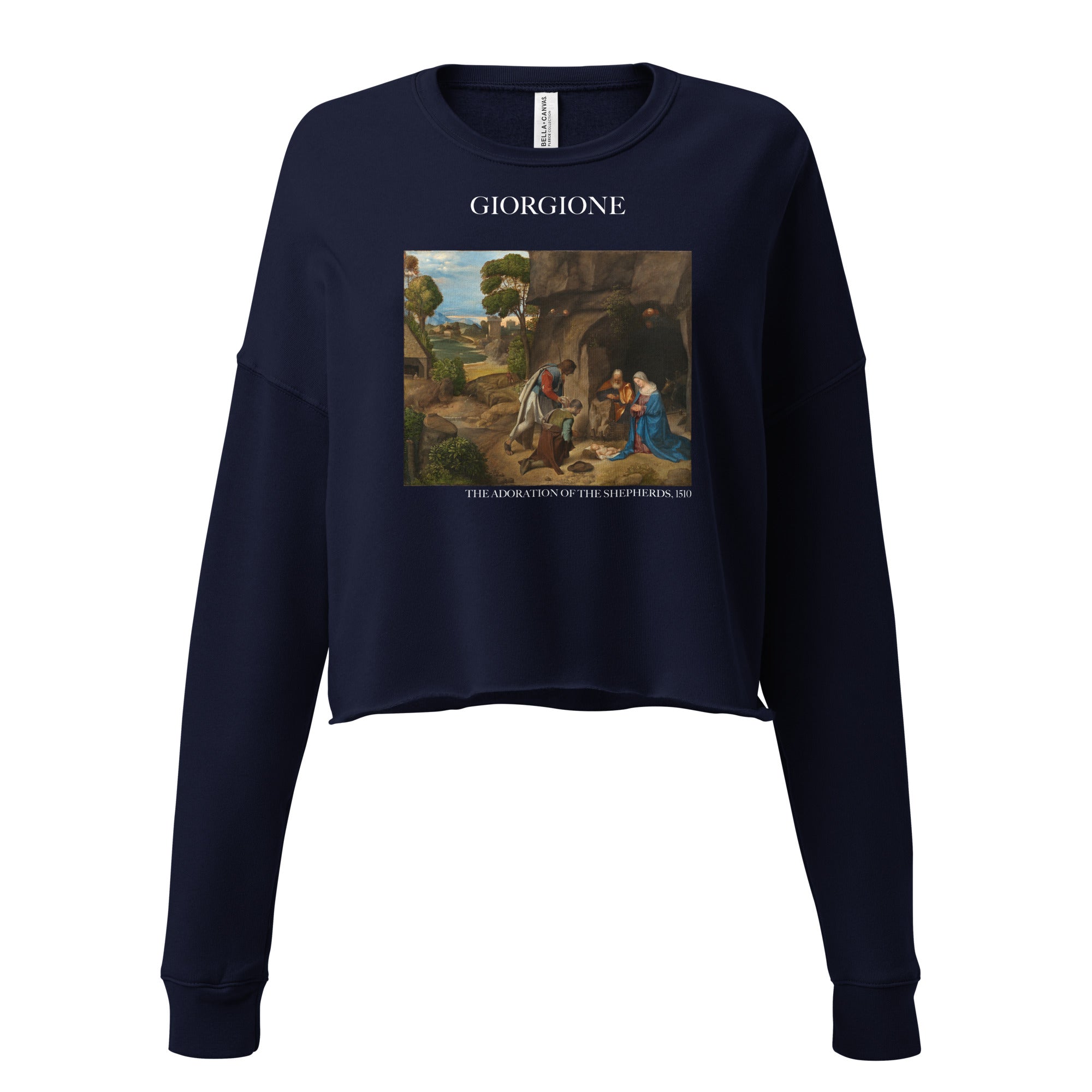 Giorgione 'The Adoration of the Shepherds' Famous Painting Cropped Sweatshirt | Premium Art Cropped Sweatshirt