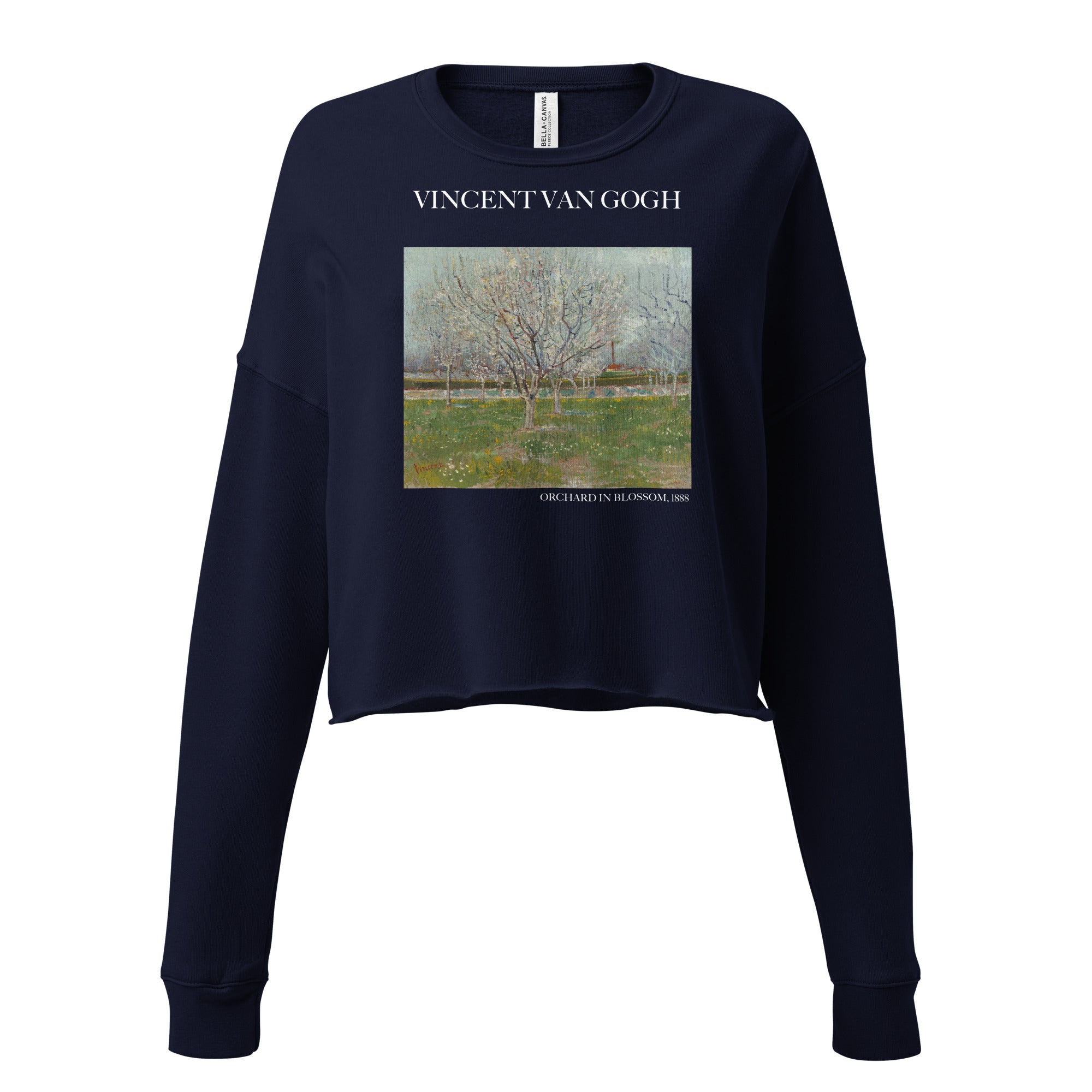 Kurzes Sweatshirt „Obstgarten in Blüte“ von Vincent van Gogh, berühmtes Gemälde | Kurzes Sweatshirt „Premium Art“