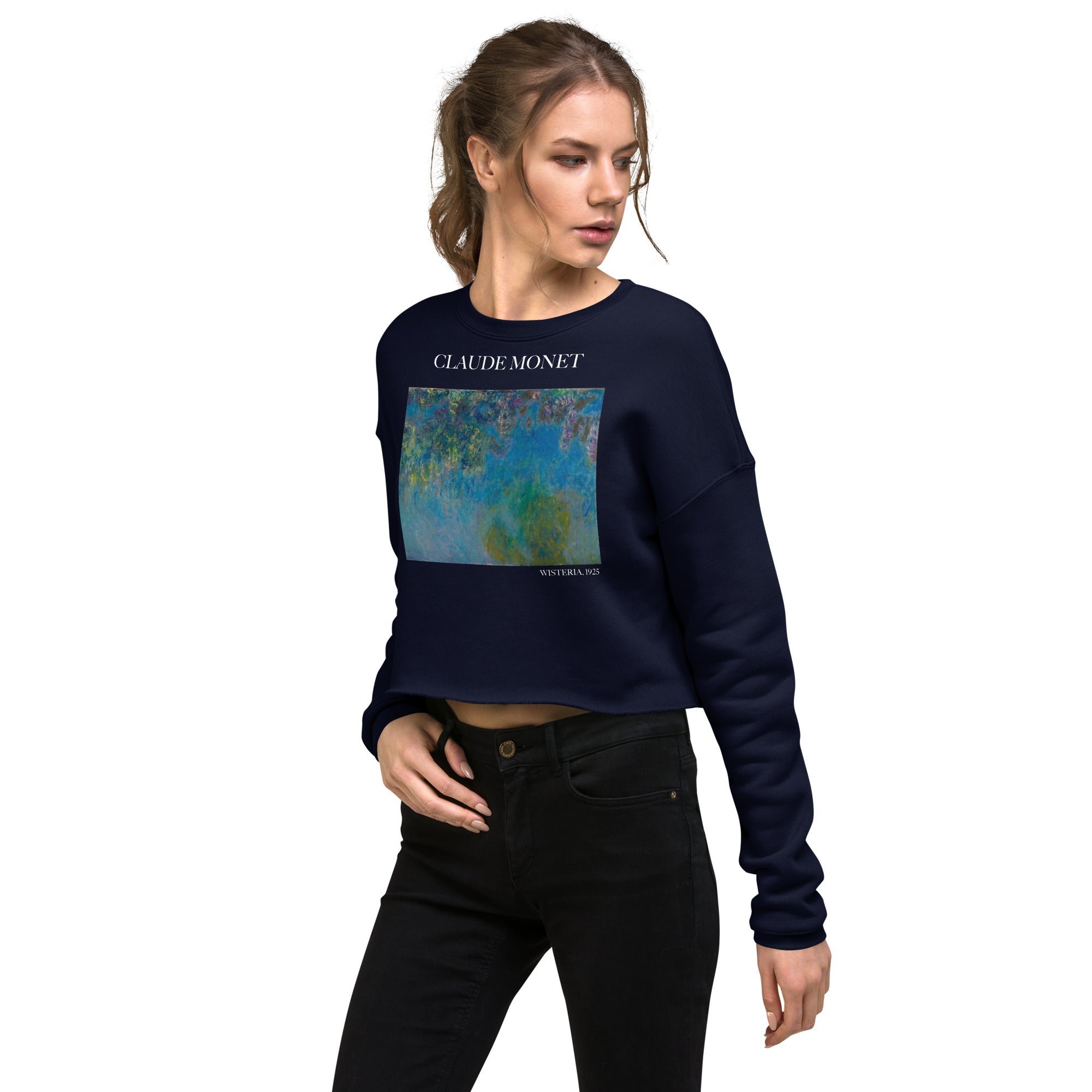 Claude Monet 'Wisteria' Berühmtes Gemälde Kurzes Sweatshirt | Premium Art Kurzes Sweatshirt