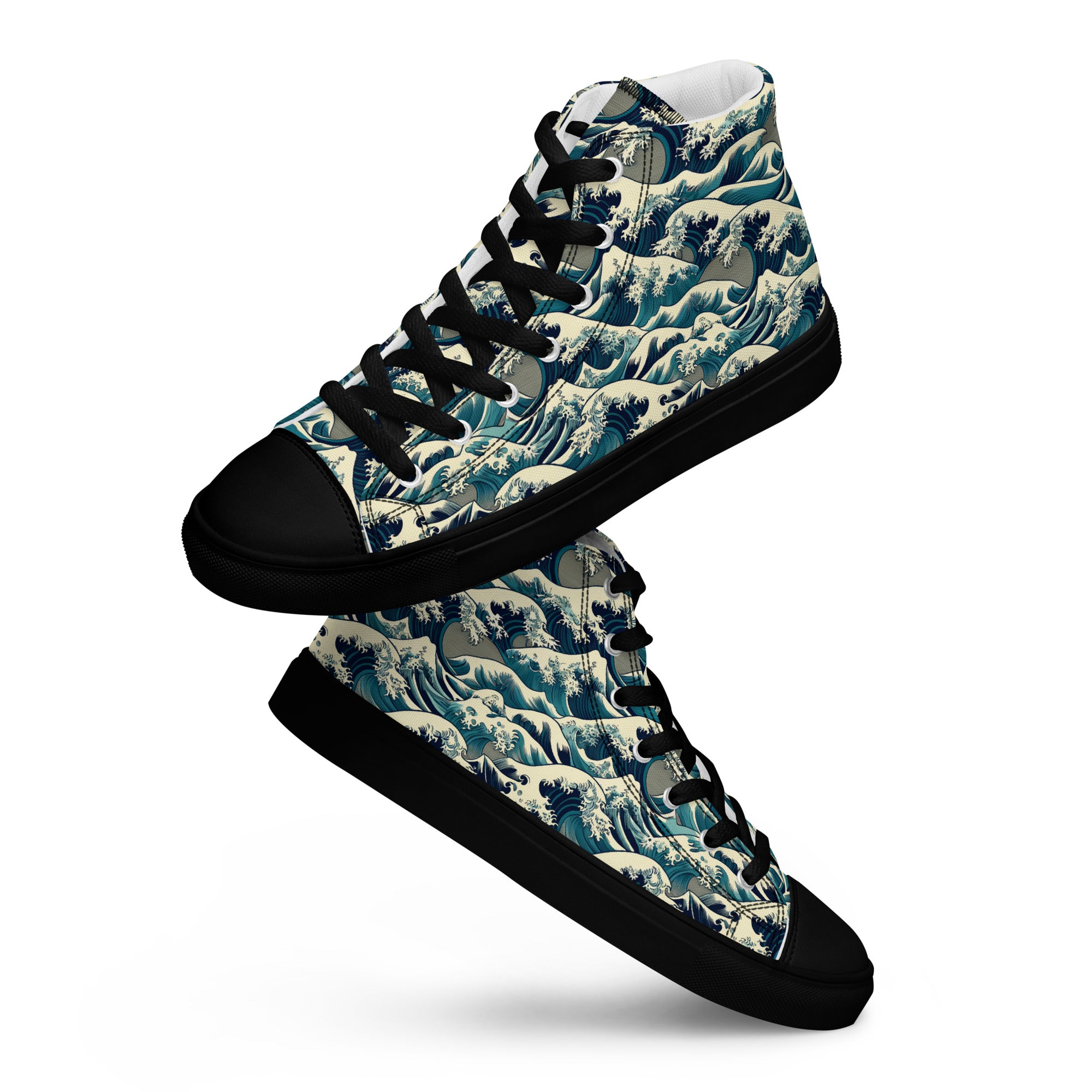 Hokusai „Die große Welle vor Kanagawa“ High-Top-Schuhe | Hochwertige Art High-Top-Sneaker für Damen