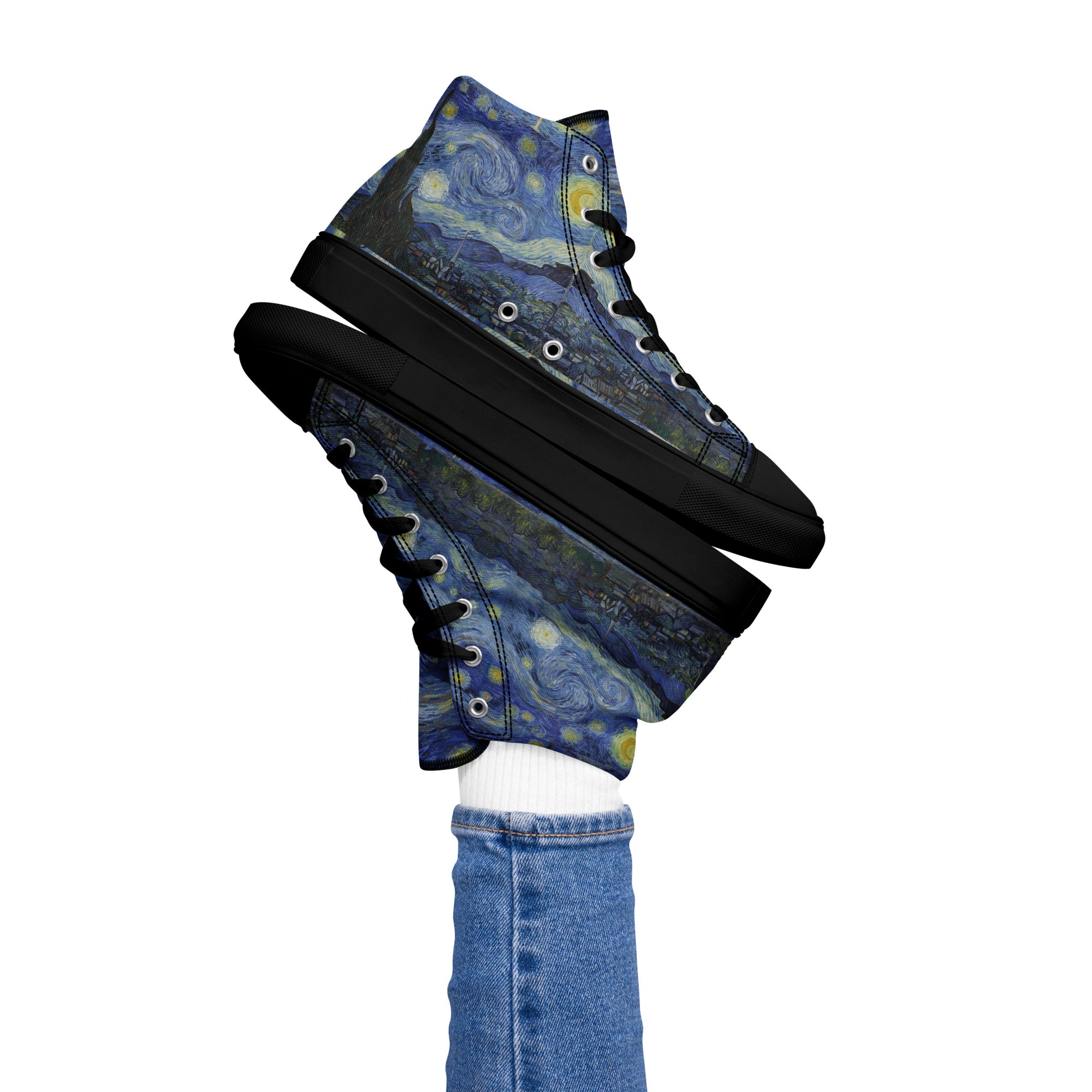 Vincent van Gogh „Sternennacht“ High-Top-Schuhe | Hochwertige Art High-Top-Sneaker für Damen