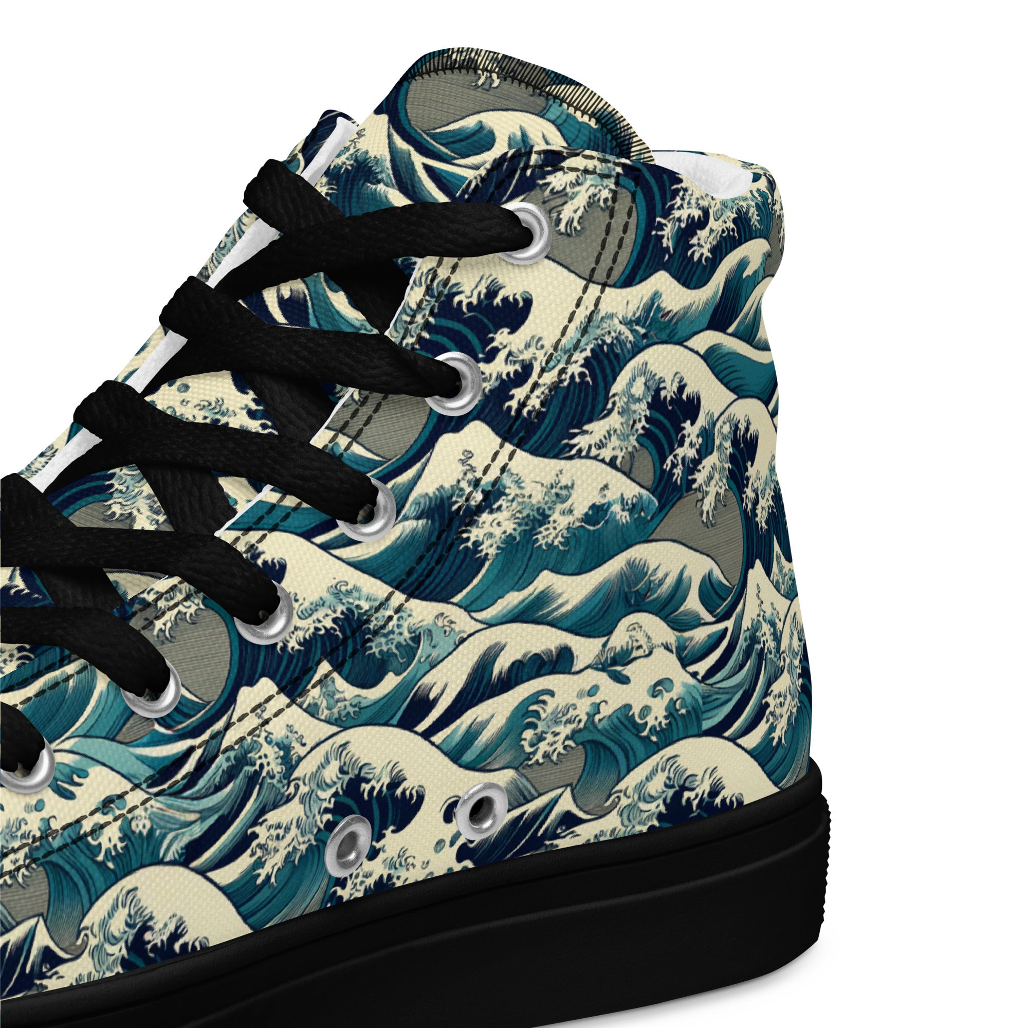 Hokusai „Die große Welle vor Kanagawa“ High-Top-Schuhe | Hochwertige Art High-Top-Sneaker für Damen