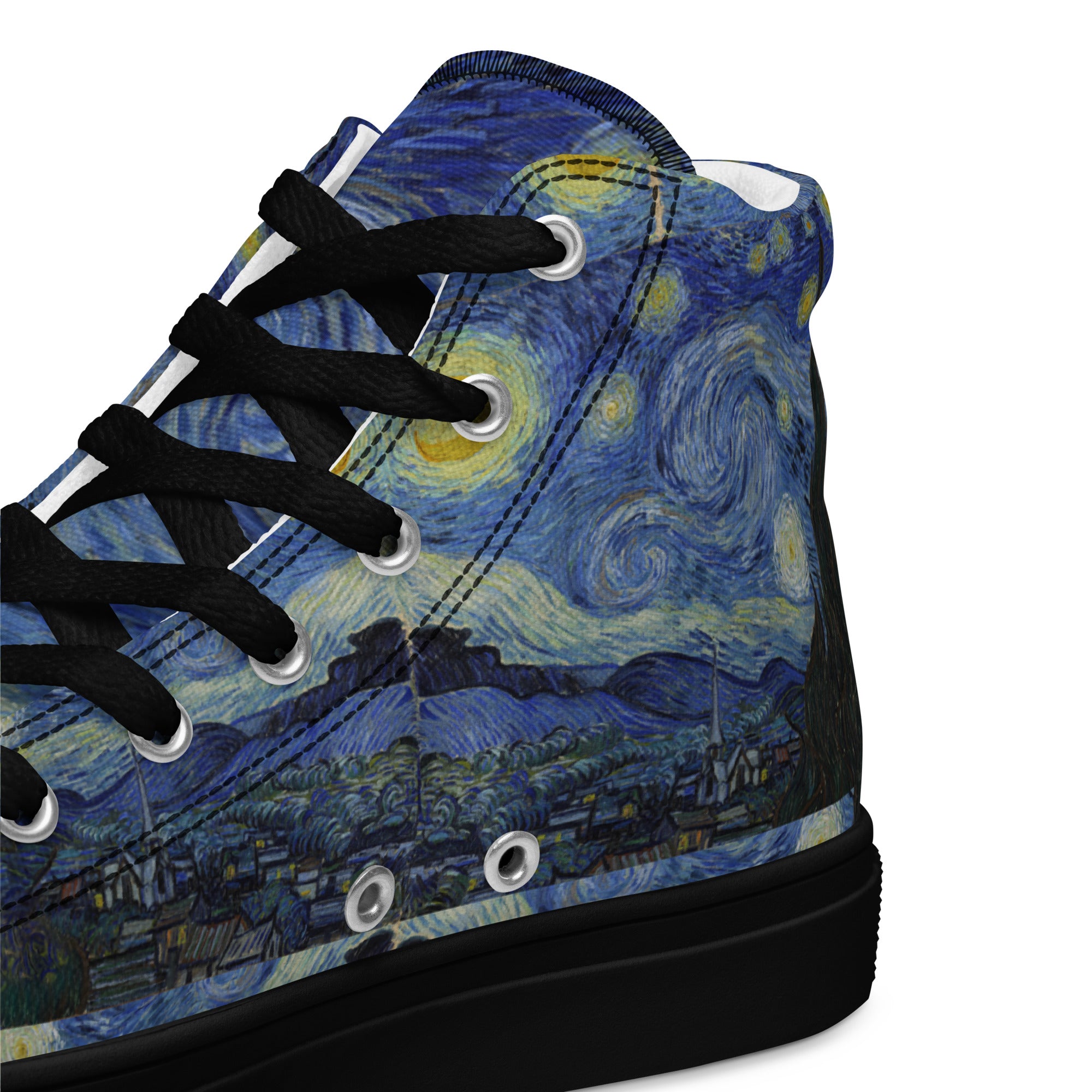 Vincent van Gogh „Sternennacht“ High-Top-Schuhe | Hochwertige Art High-Top-Sneaker für Damen