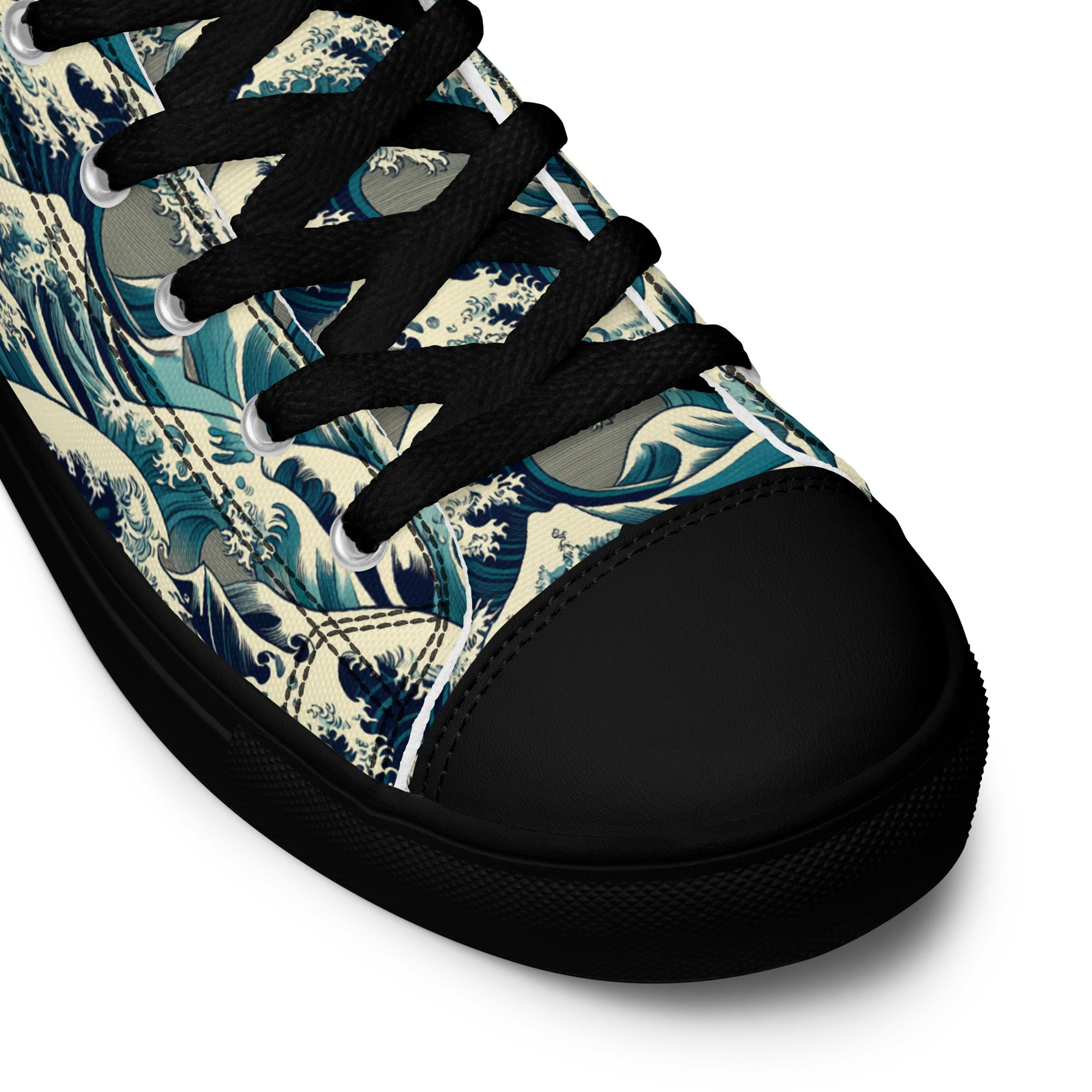 Hokusai „Die große Welle vor Kanagawa“ High-Top-Schuhe | Hochwertige Art High-Top-Sneaker für Damen