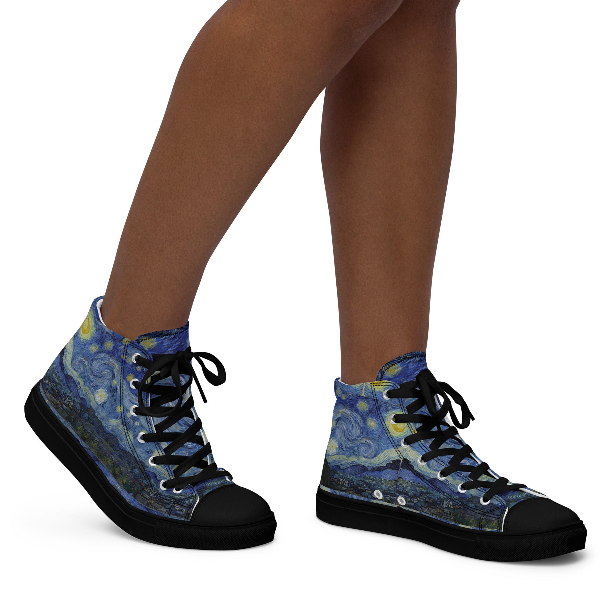 Vincent van Gogh „Sternennacht“ High-Top-Schuhe | Hochwertige Art High-Top-Sneaker für Damen