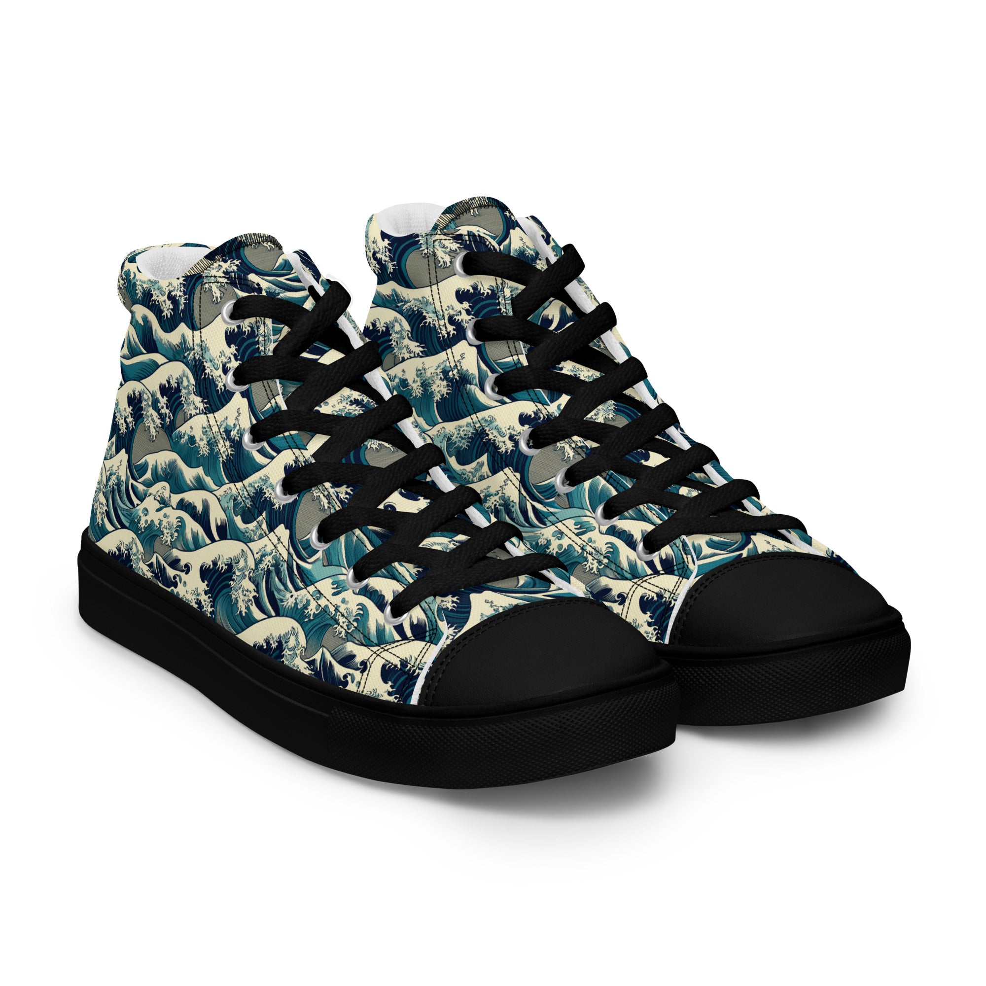 Hokusai „Die große Welle vor Kanagawa“ High-Top-Schuhe | Hochwertige Art High-Top-Sneaker für Damen