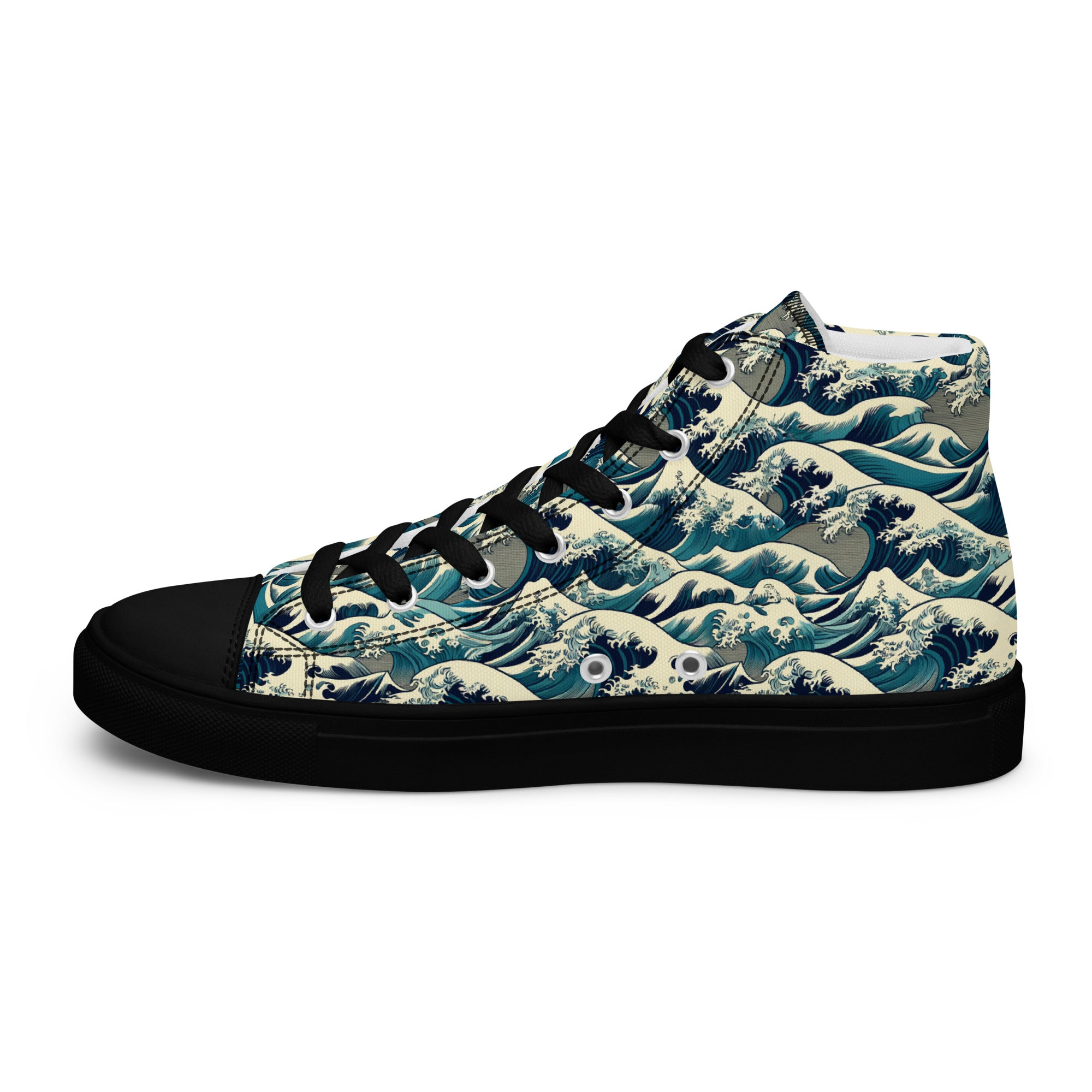 Hokusai „Die große Welle vor Kanagawa“ High-Top-Schuhe | Hochwertige Art High-Top-Sneaker für Damen