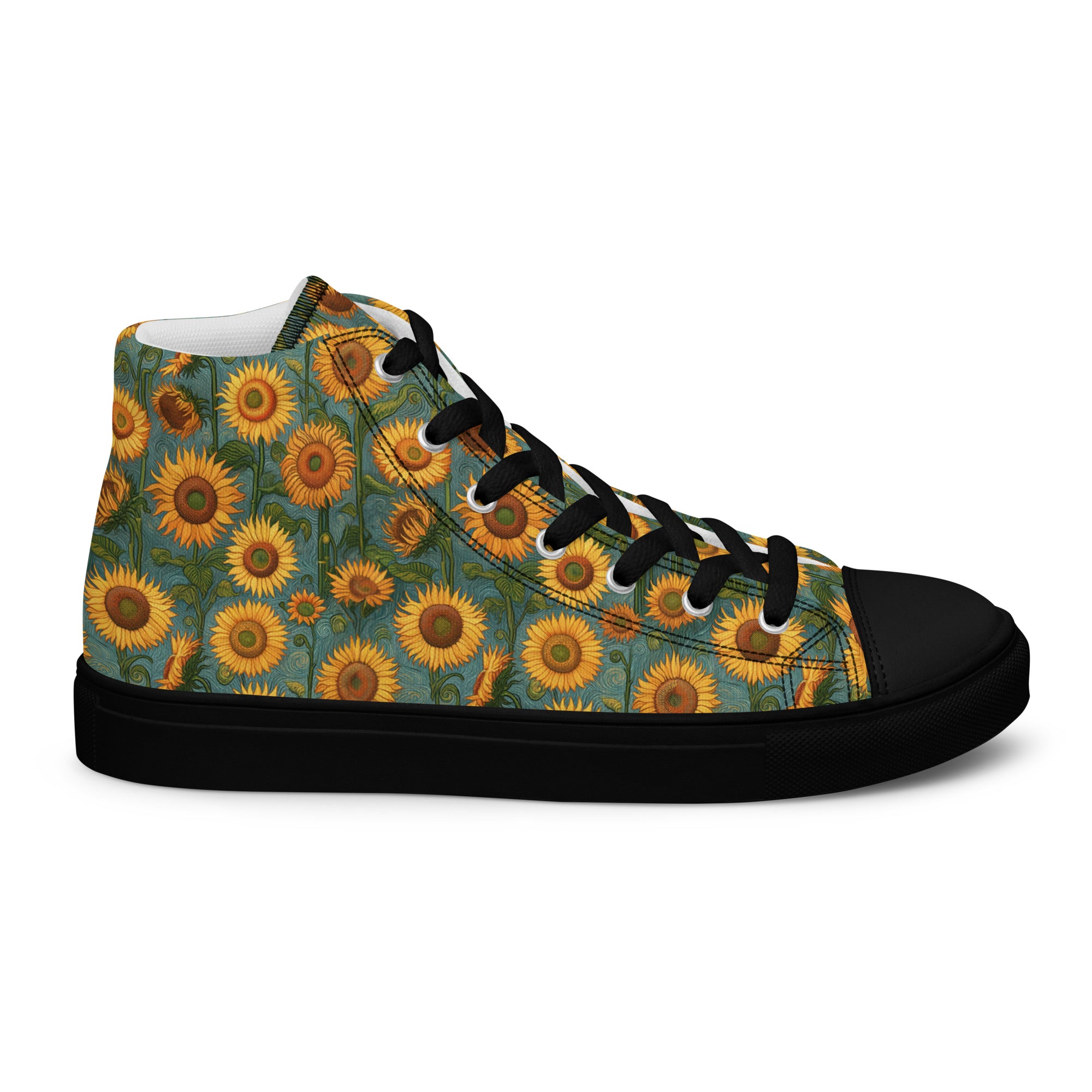 Vincent van Gogh „Sonnenblumen“ High-Top-Schuhe | Hochwertige Art High-Top-Sneaker für Damen