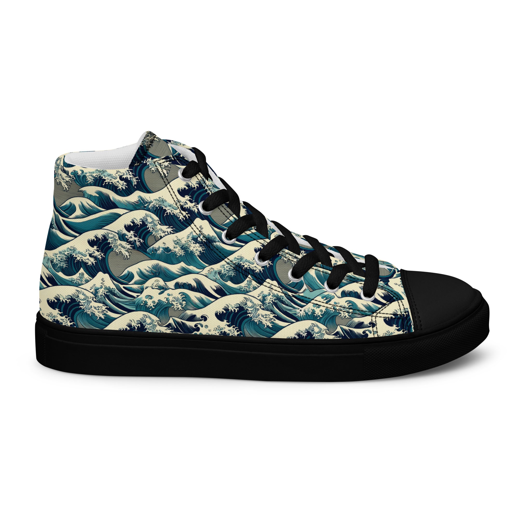 Hokusai „Die große Welle vor Kanagawa“ High-Top-Schuhe | Hochwertige Art High-Top-Sneaker für Damen