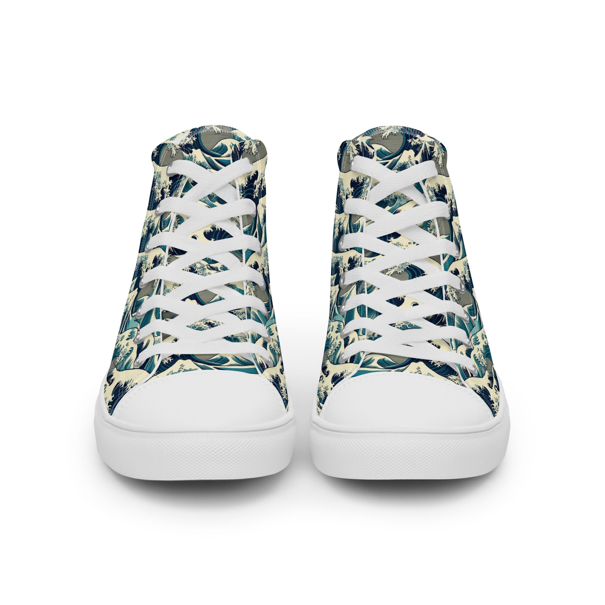 Hokusai „Die große Welle vor Kanagawa“ High-Top-Schuhe | Hochwertige Art High-Top-Sneaker für Damen