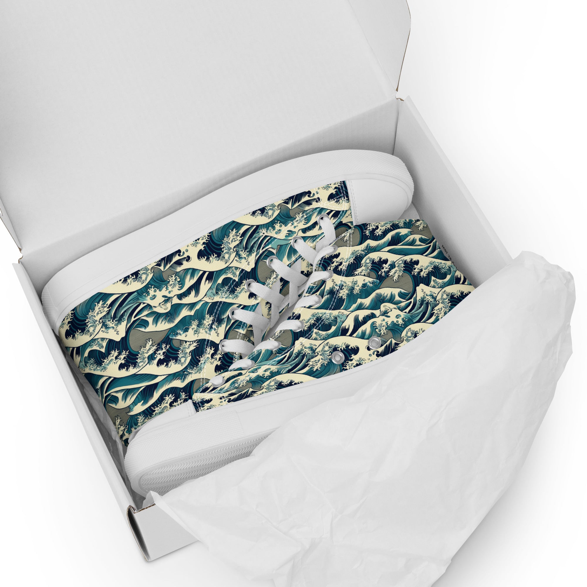 Hokusai „Die große Welle vor Kanagawa“ High-Top-Schuhe | Hochwertige Art High-Top-Sneaker für Damen