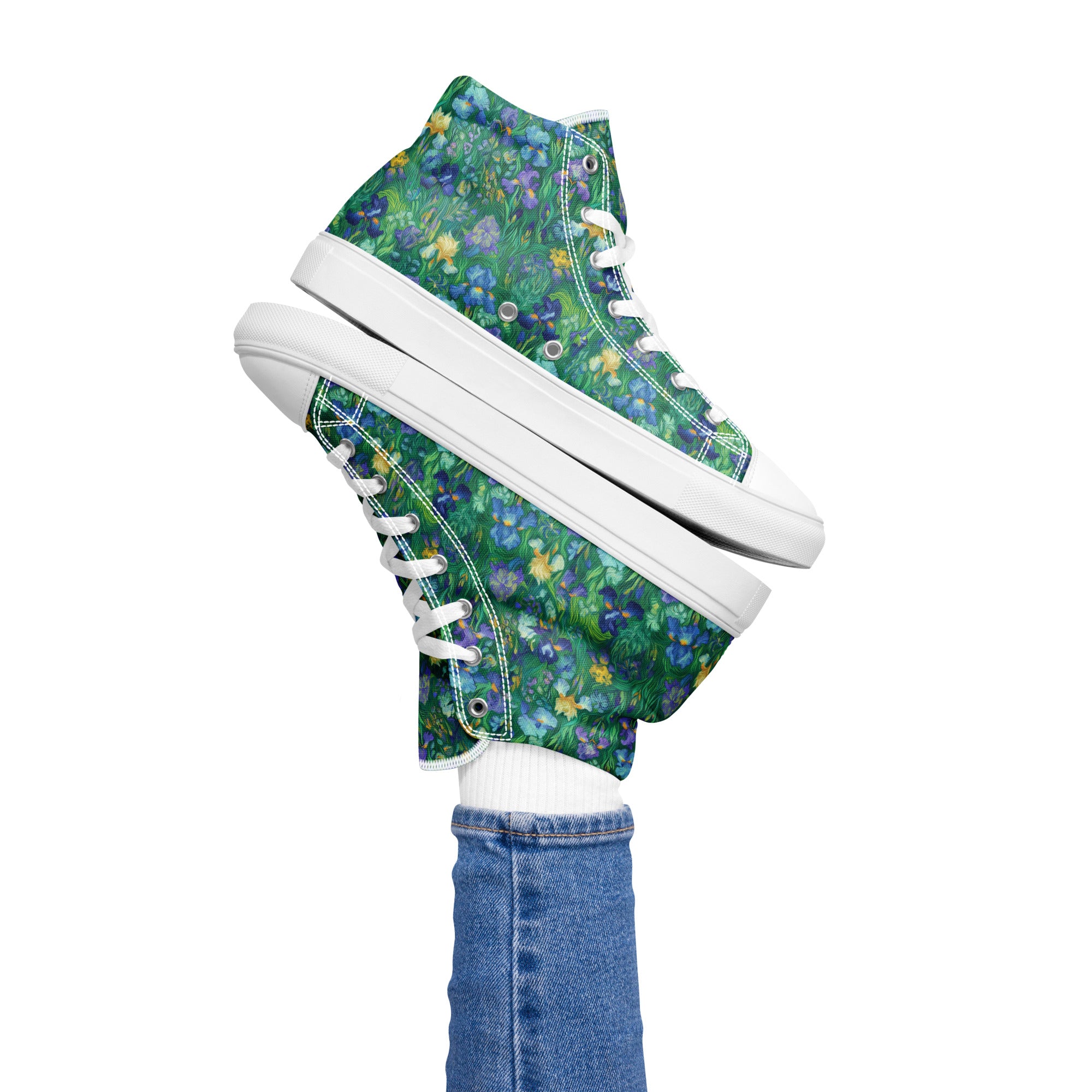 Vincent van Gogh „Iris“ High Top Schuhe | Hochwertige Art High Top Sneakers für Damen