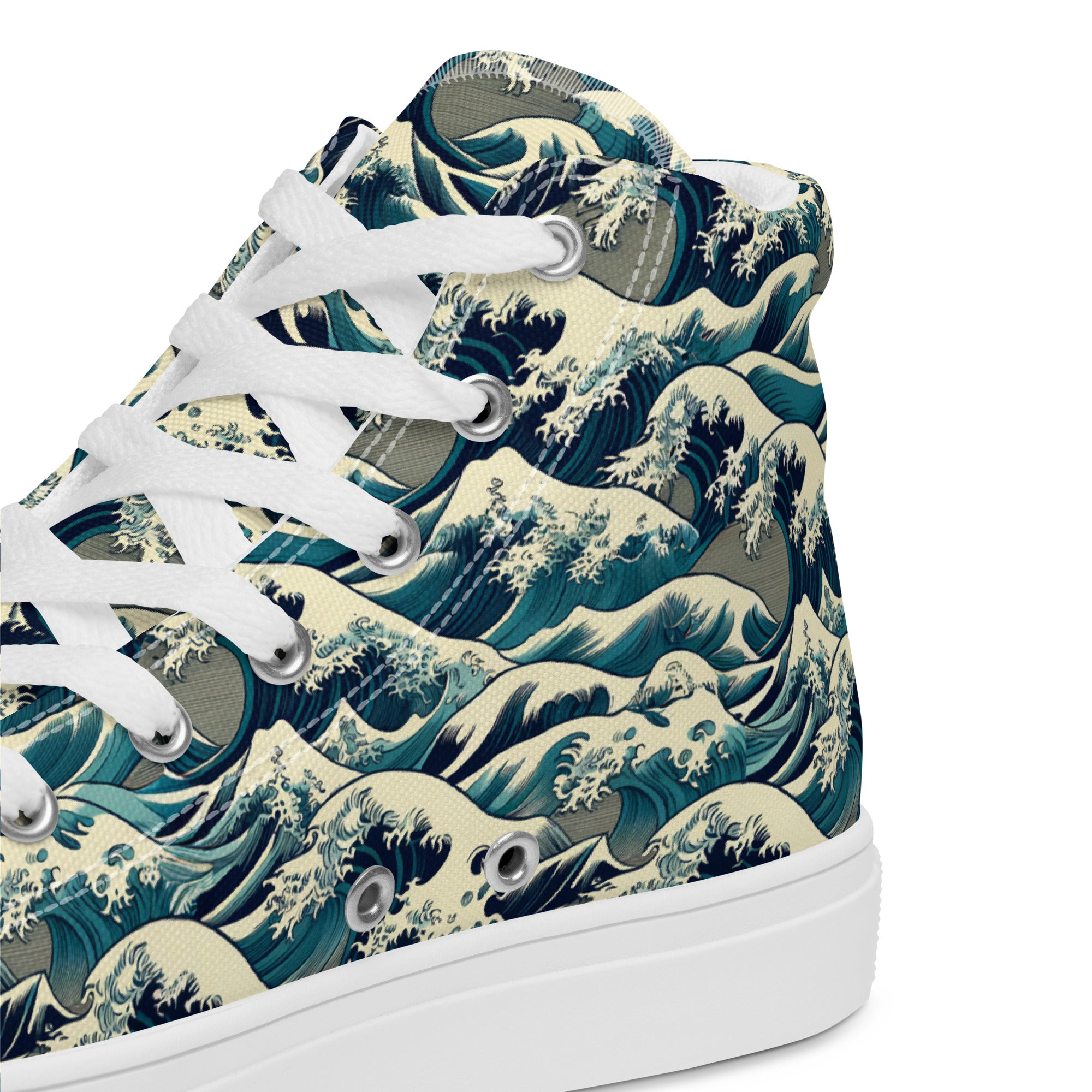 Hokusai „Die große Welle vor Kanagawa“ High-Top-Schuhe | Hochwertige Art High-Top-Sneaker für Damen