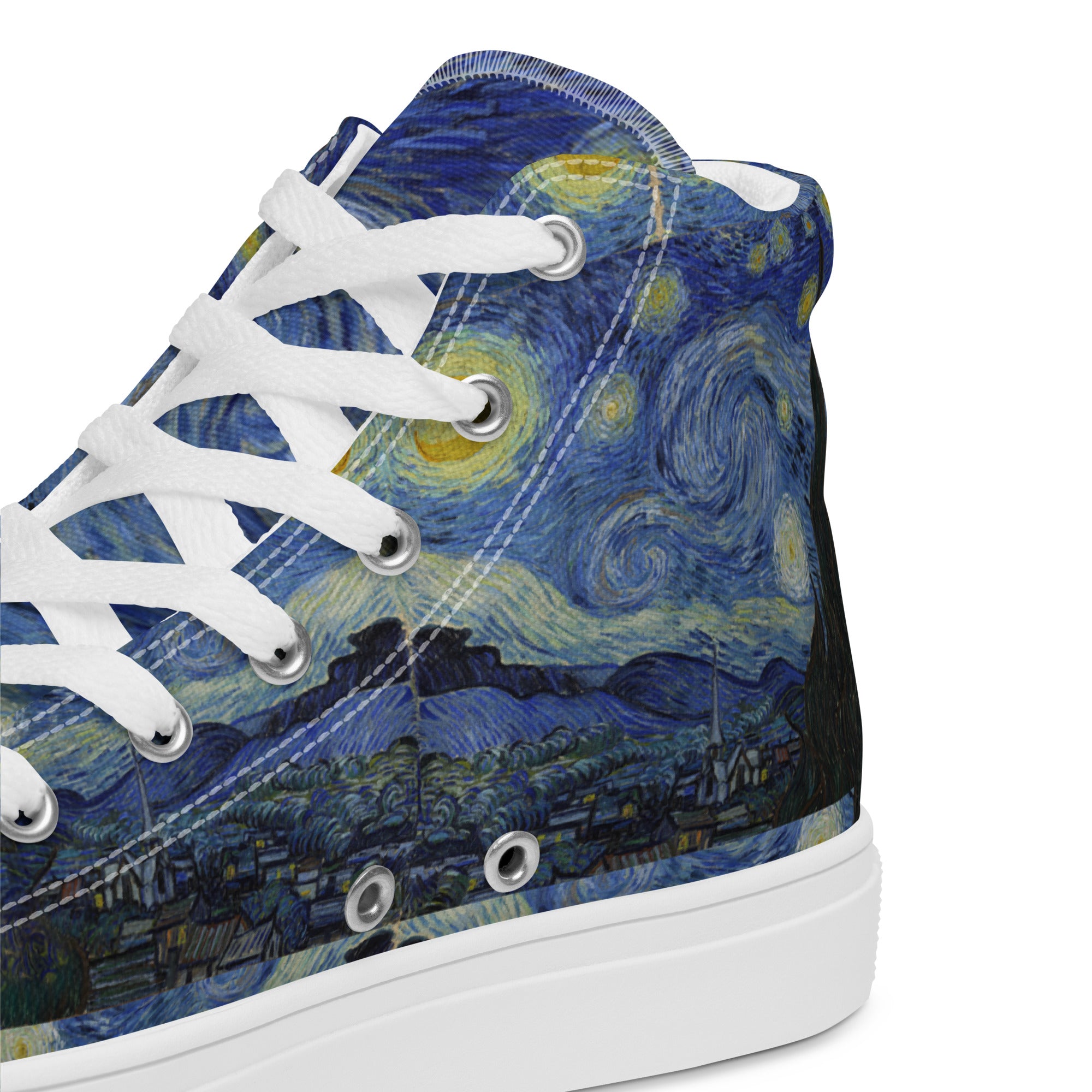 Vincent van Gogh „Sternennacht“ High-Top-Schuhe | Hochwertige Art High-Top-Sneaker für Damen